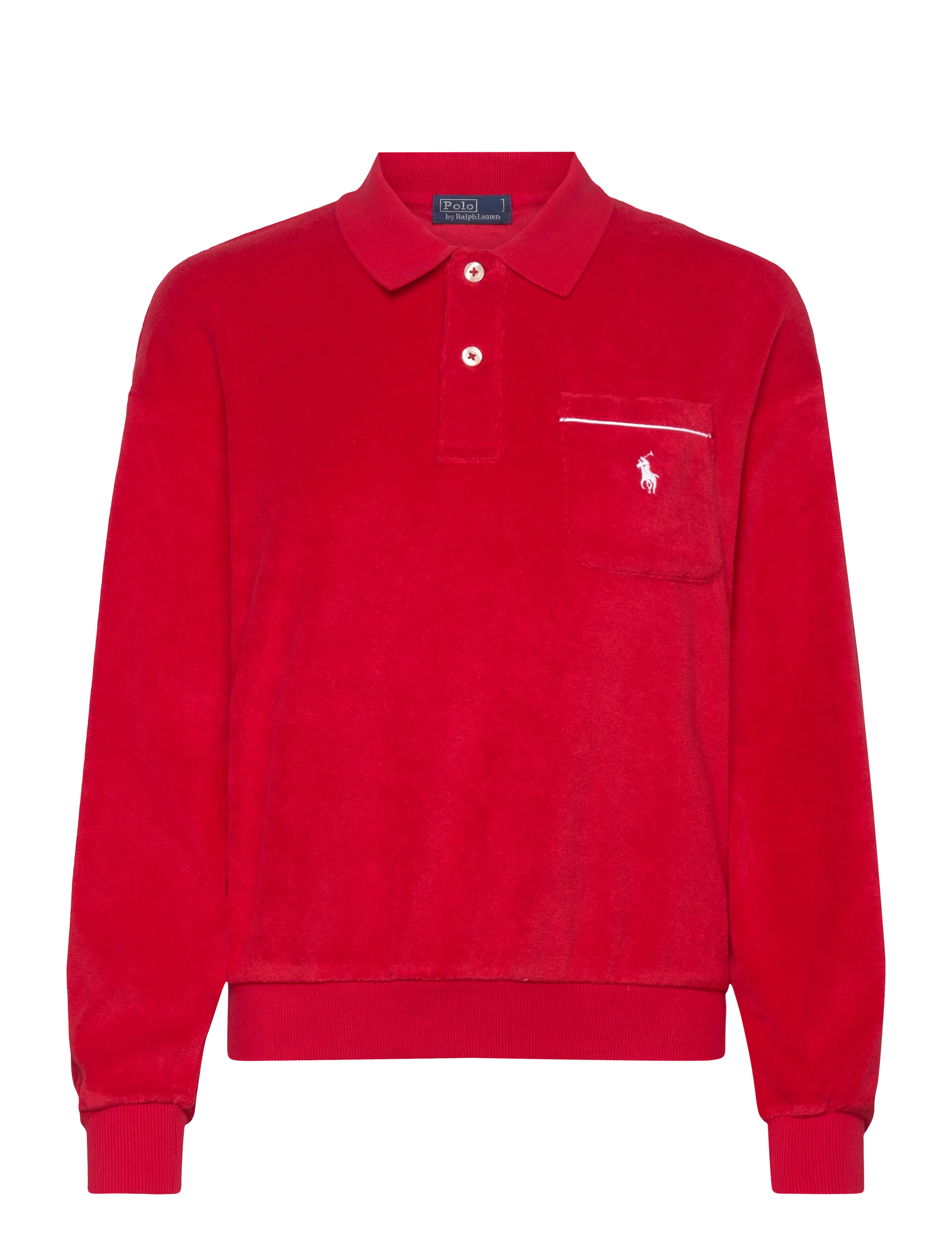 Polo Ralph Lauren Terry Long-Sleeve Polo Shirt - Polo Ralph Lauren - CRUISE RED / red