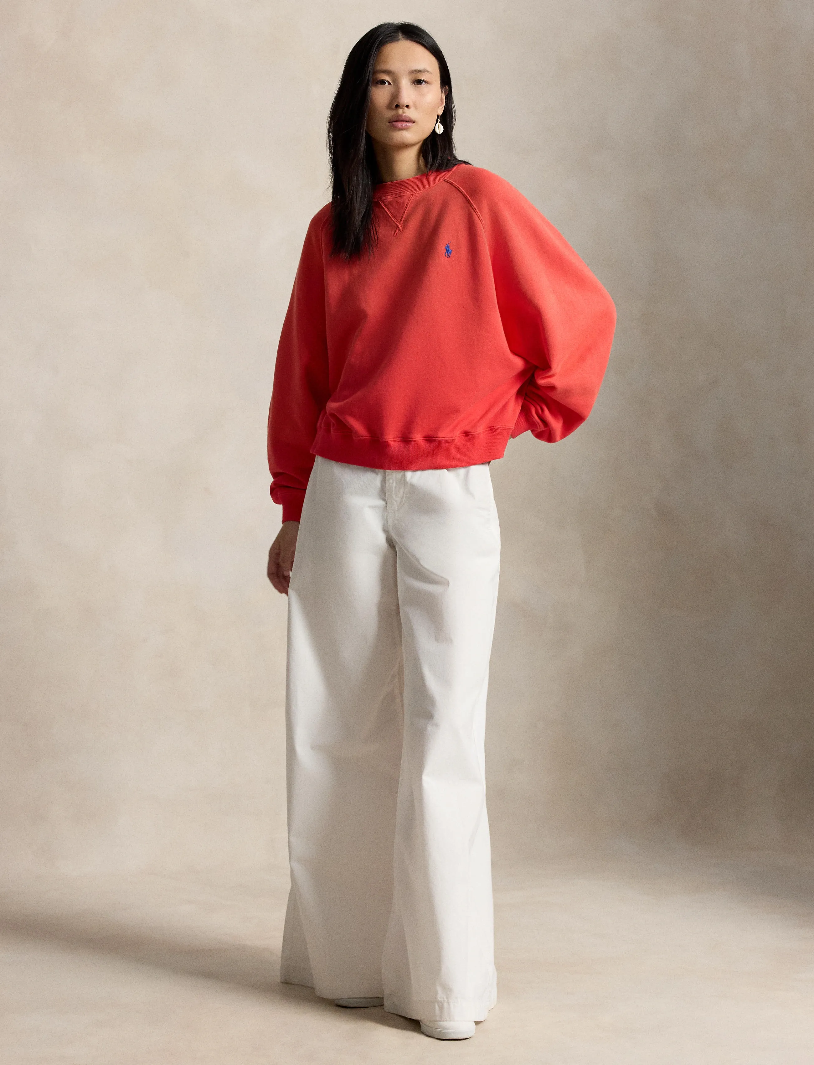 Polo Ralph Lauren ISLAND FLC-KNT-SWEATSHIRT - Ralph Lauren - BRIGHT HIBISCUS / red