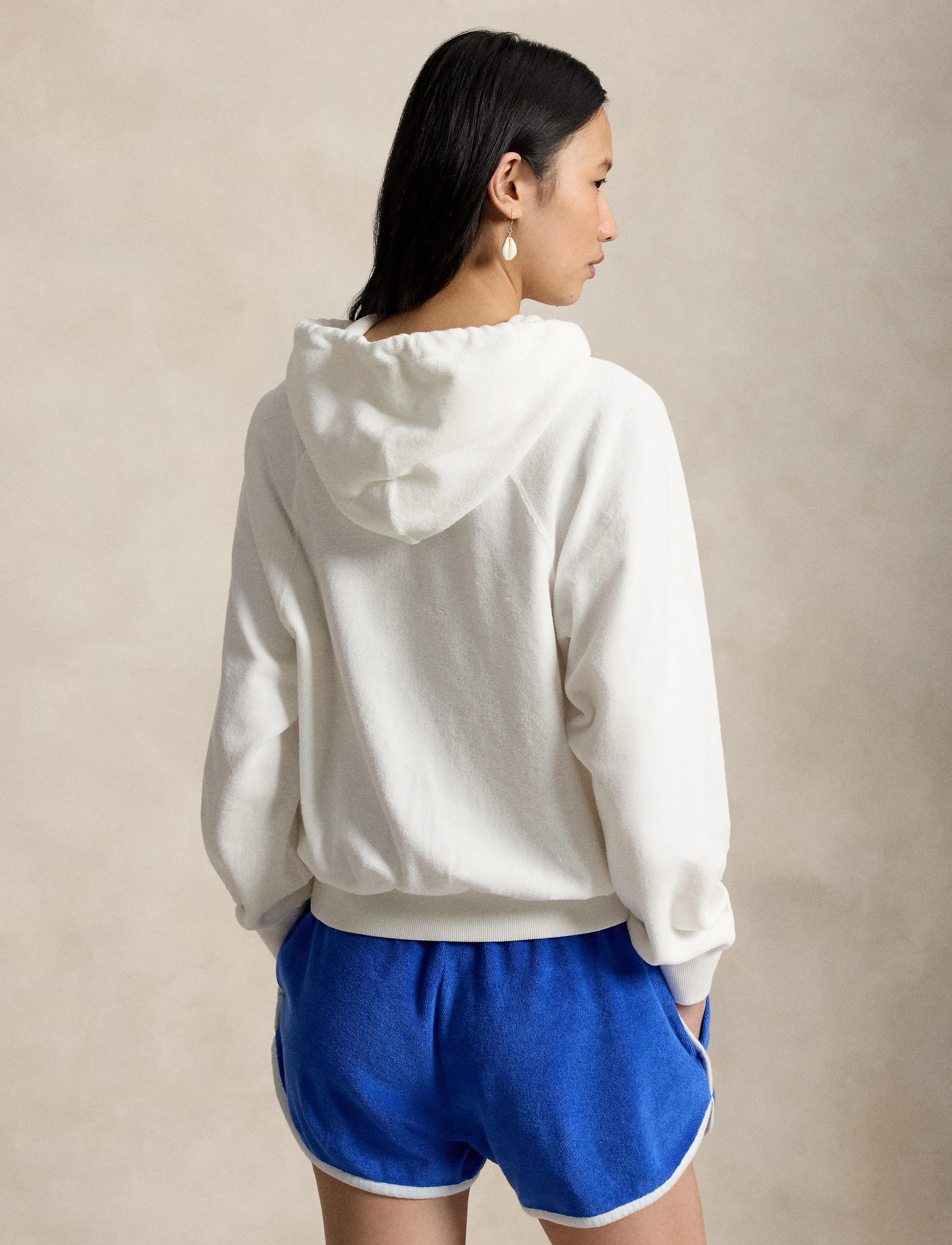 Polo Ralph Lauren Lt Wt Cotton Terry-Knt-Sweatshirt, Kvinder, Hættetrøje, Hvid, Str: S