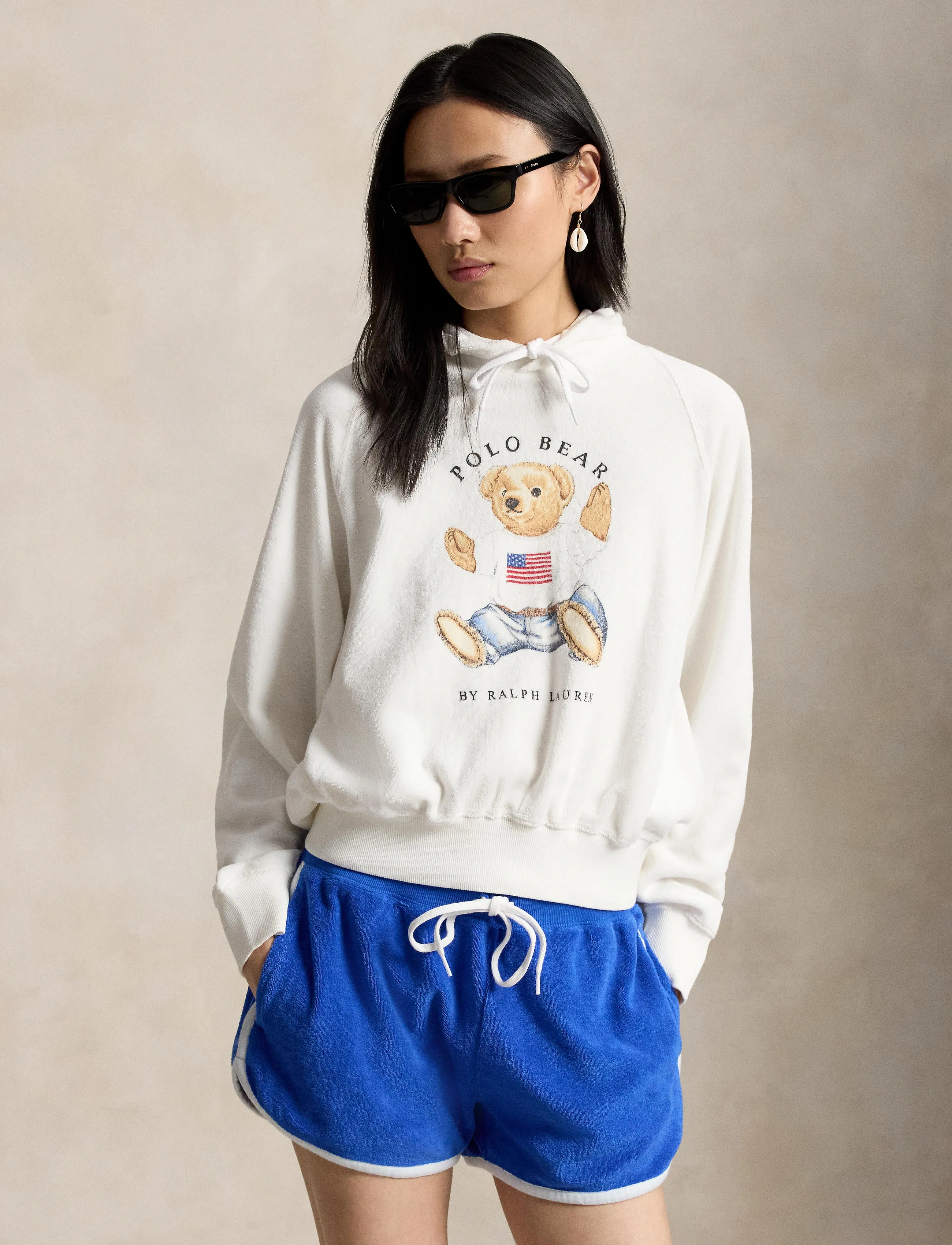 Sweatshirt camel / blå / svart 3