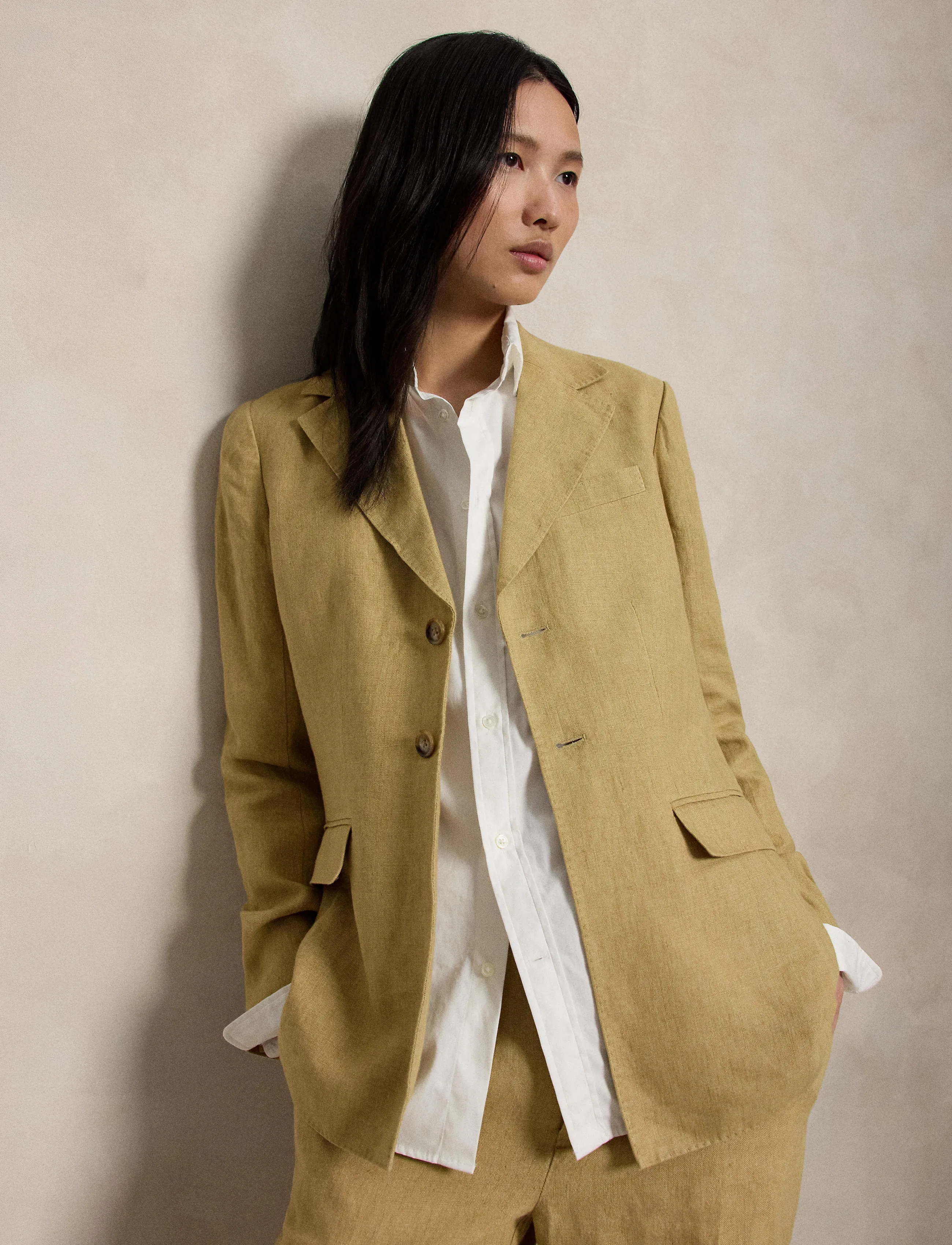 Polo Ralph Lauren - 9/1 DELAVE LINEN-WVN-BLAZER/SPORT C - single breasted blazers - classic camel - 0