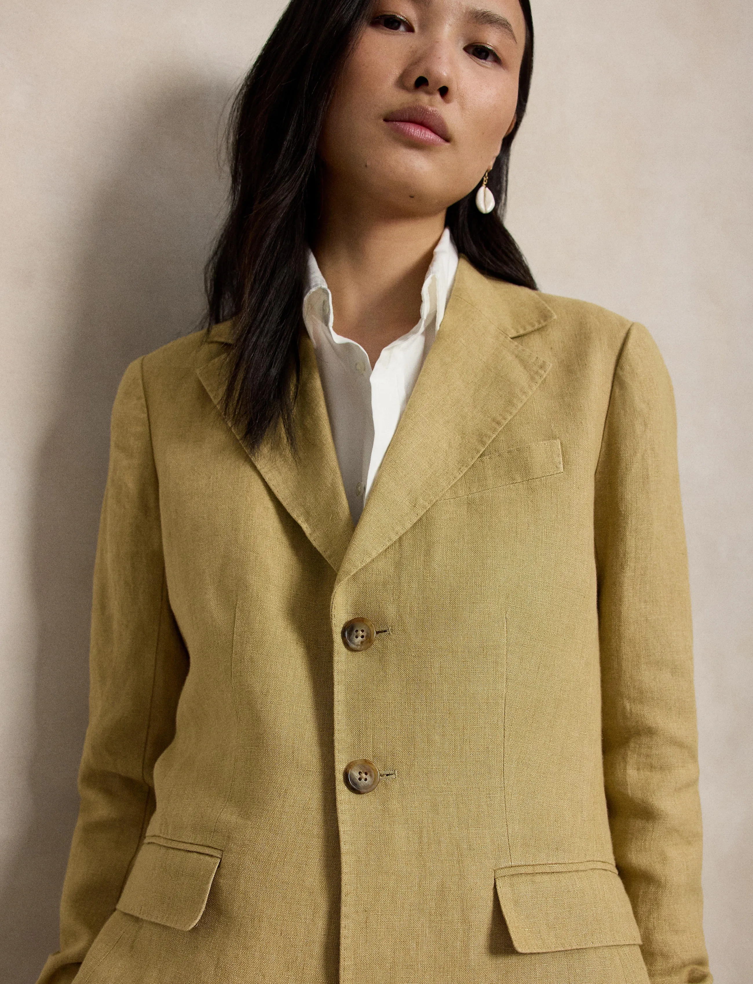 Polo Ralph Lauren - 9/1 DELAVE LINEN-WVN-BLAZER/SPORT C - single breasted blazers - classic camel - 4