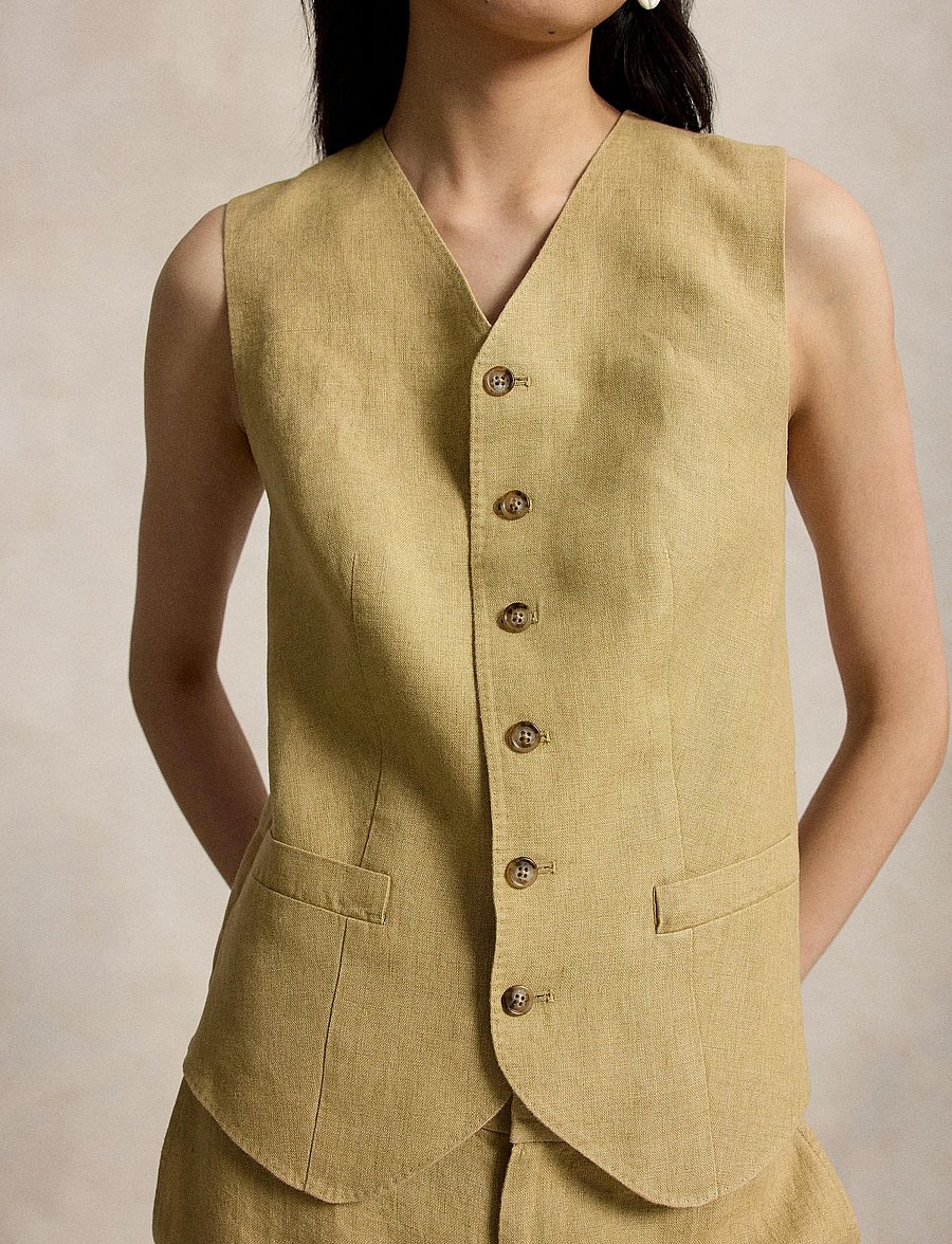 Polo Ralph Lauren - 9/1 DELAVE LINEN-WVN-BLAZER/SPORT C - kostymvästar - classic camel - 4