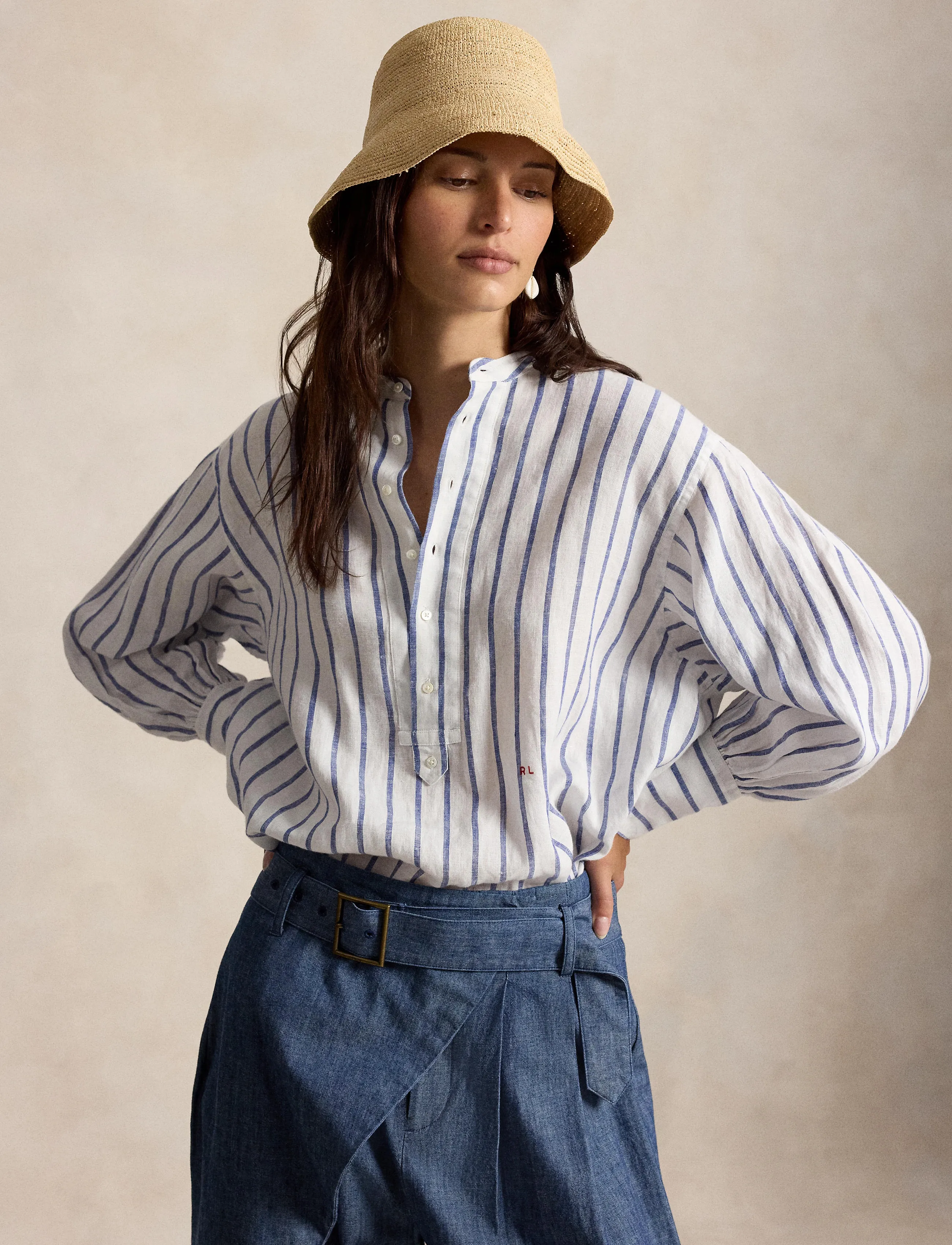 Polo Ralph Lauren - YD LINEN-WVN-SHIRT - 2020 white-royal - 3