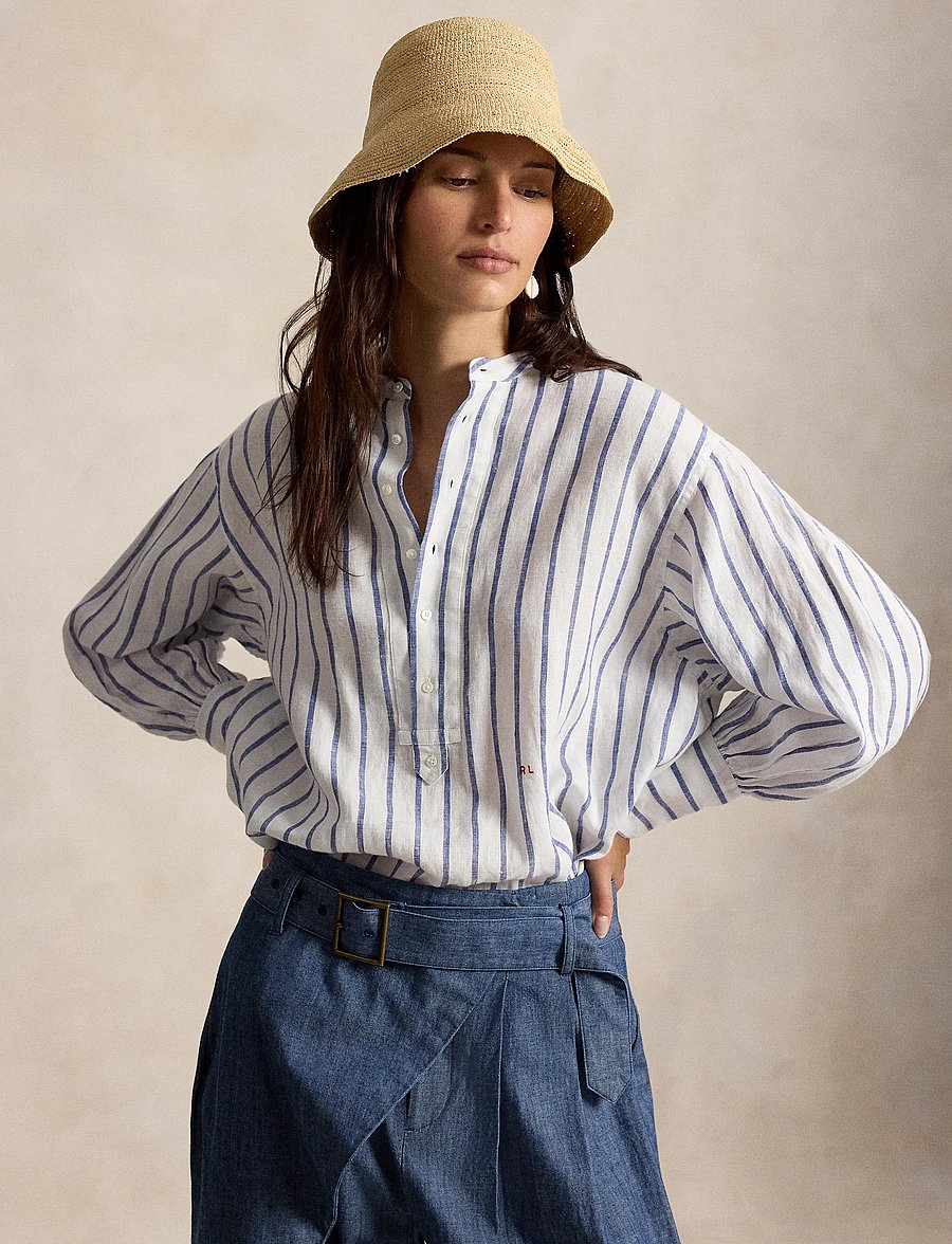 Polo Ralph Lauren - YD LINEN-WVN-SHIRT - denimskjorter - 2020 white-royal - 3