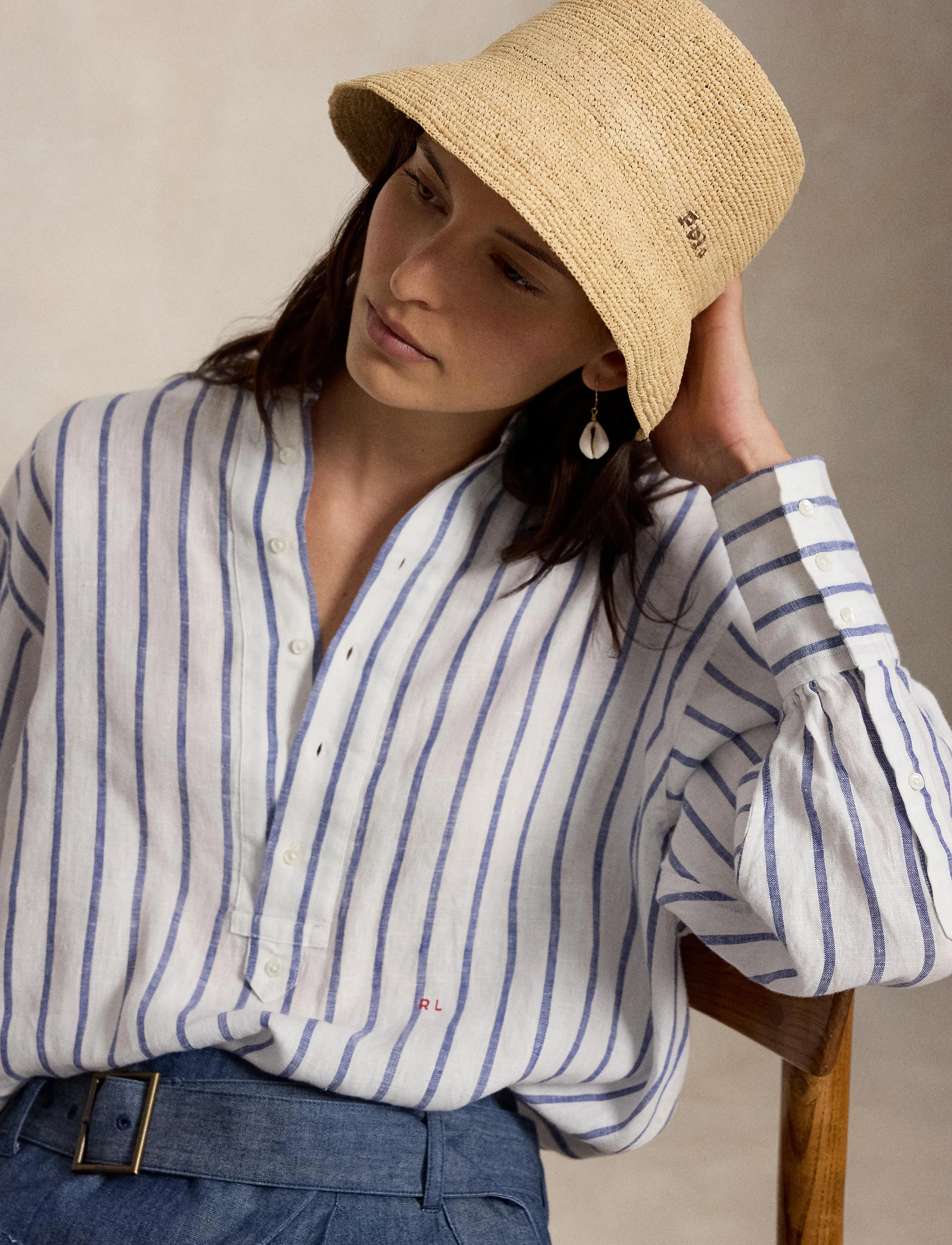 Polo Ralph Lauren - YD LINEN-WVN-SHIRT - 2020 white-royal - 5