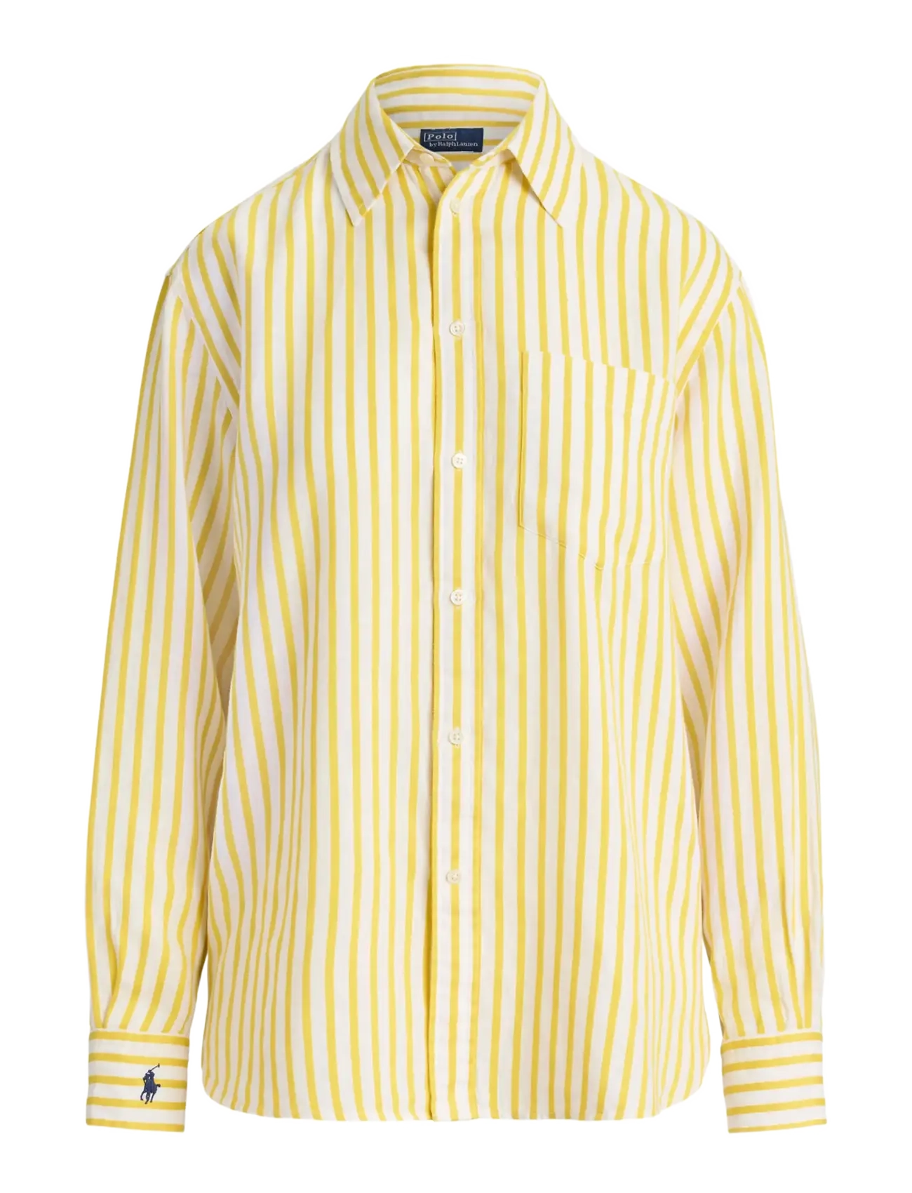 POLO RALPH LAUREN Yd Linen/Baumwolle-Wvn-Shirt Gelb - L - Damen
