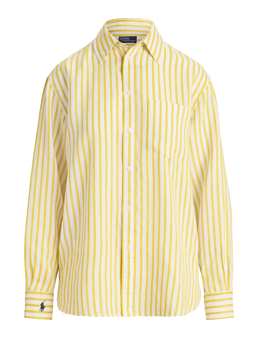 Polo Ralph Lauren - YD LINEN/COTTON-WVN-SHIRT - chemises en jeans - 2019b white-yello - 1
