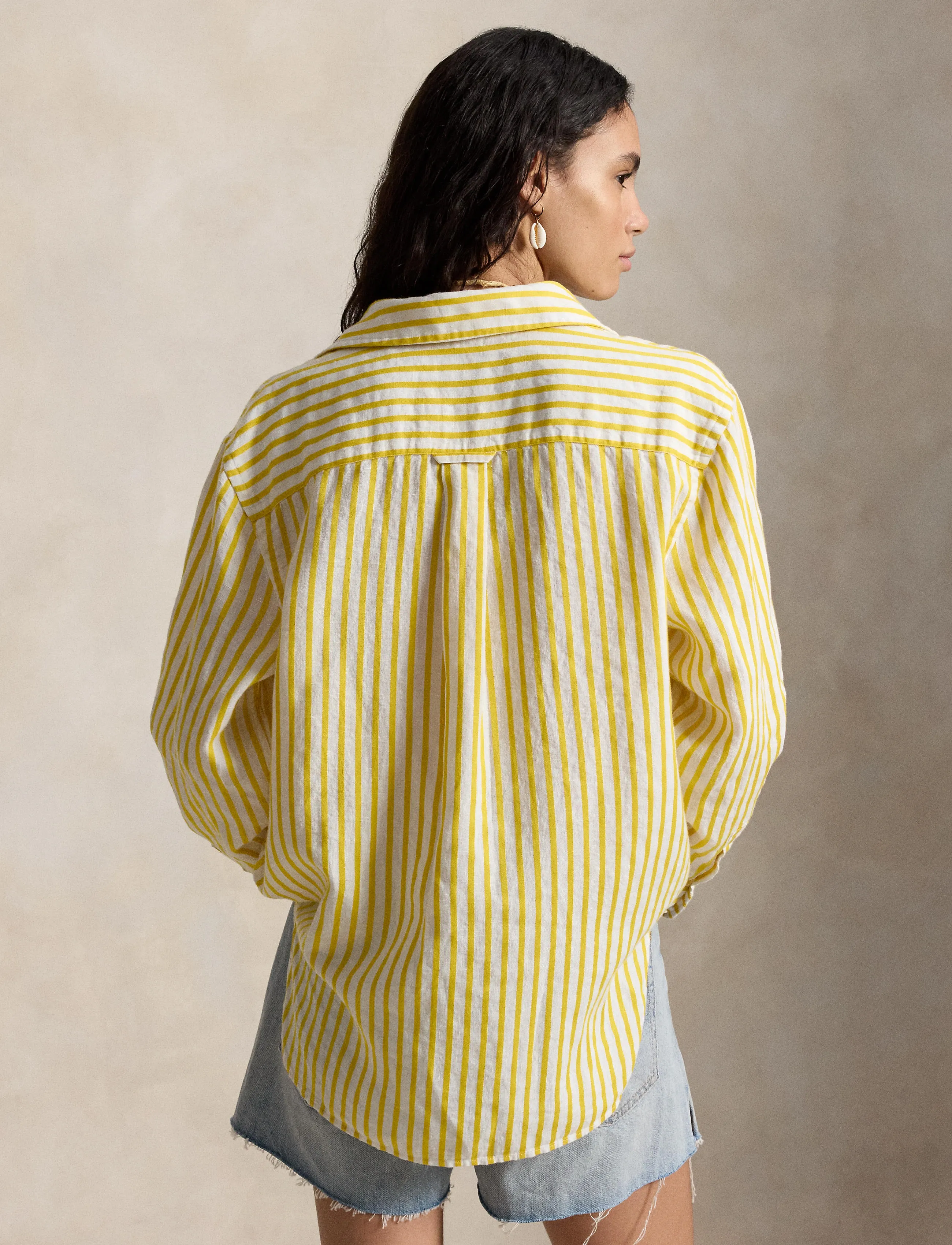 Polo Ralph Lauren - YD LINEN/COTTON-WVN-SHIRT - chemises en jeans - 2019b white-yello - 2
