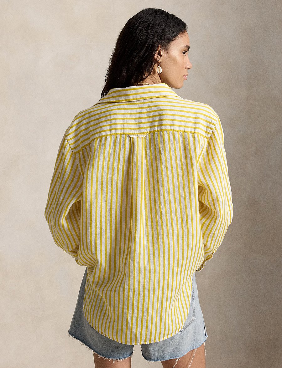 Polo Ralph Lauren - YD LINEN/COTTON-WVN-SHIRT - chemises en jeans - 2019b white-yello - 2
