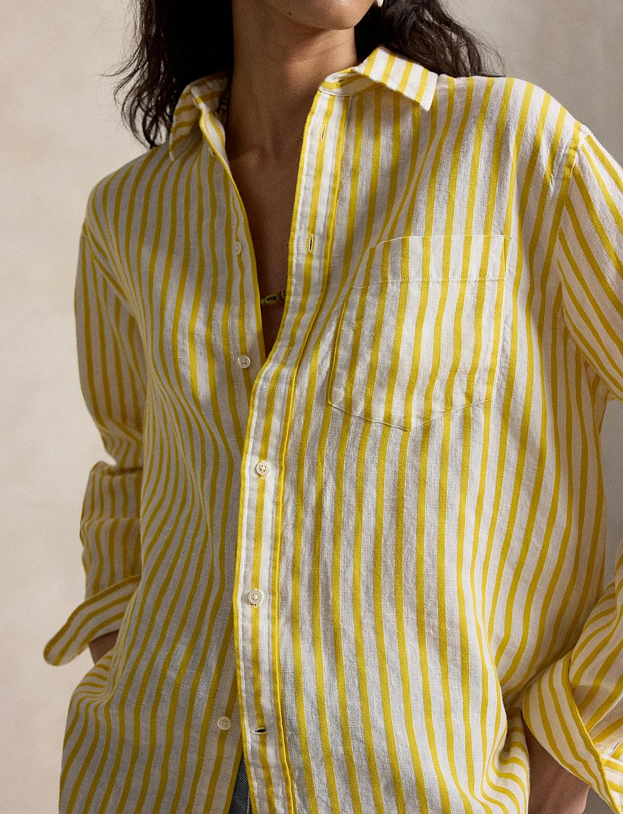 Polo Ralph Lauren - YD LINEN/COTTON-WVN-SHIRT - chemises en jeans - 2019b white-yello - 3