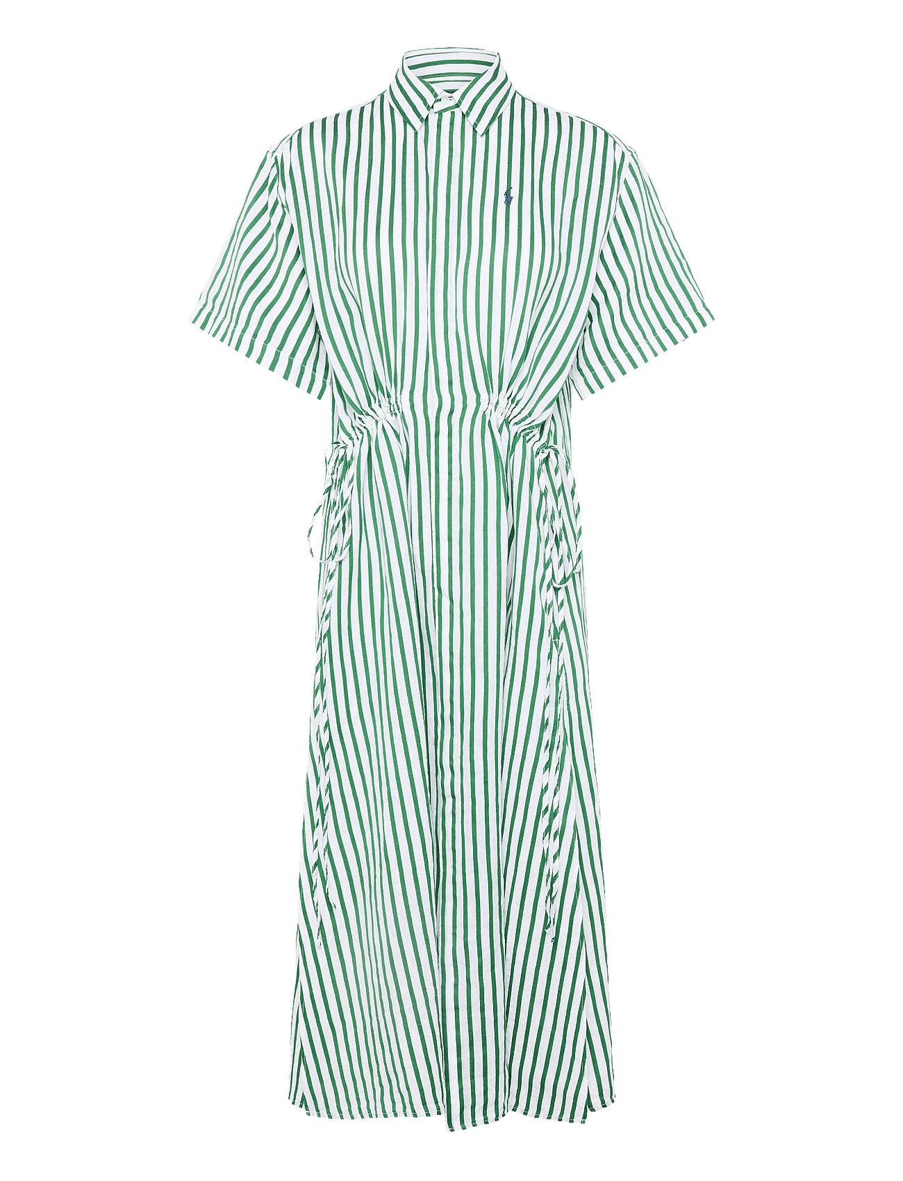 Polo Ralph Lauren | Striped Linen-Cotton Drawcord Shirtdress | 38
