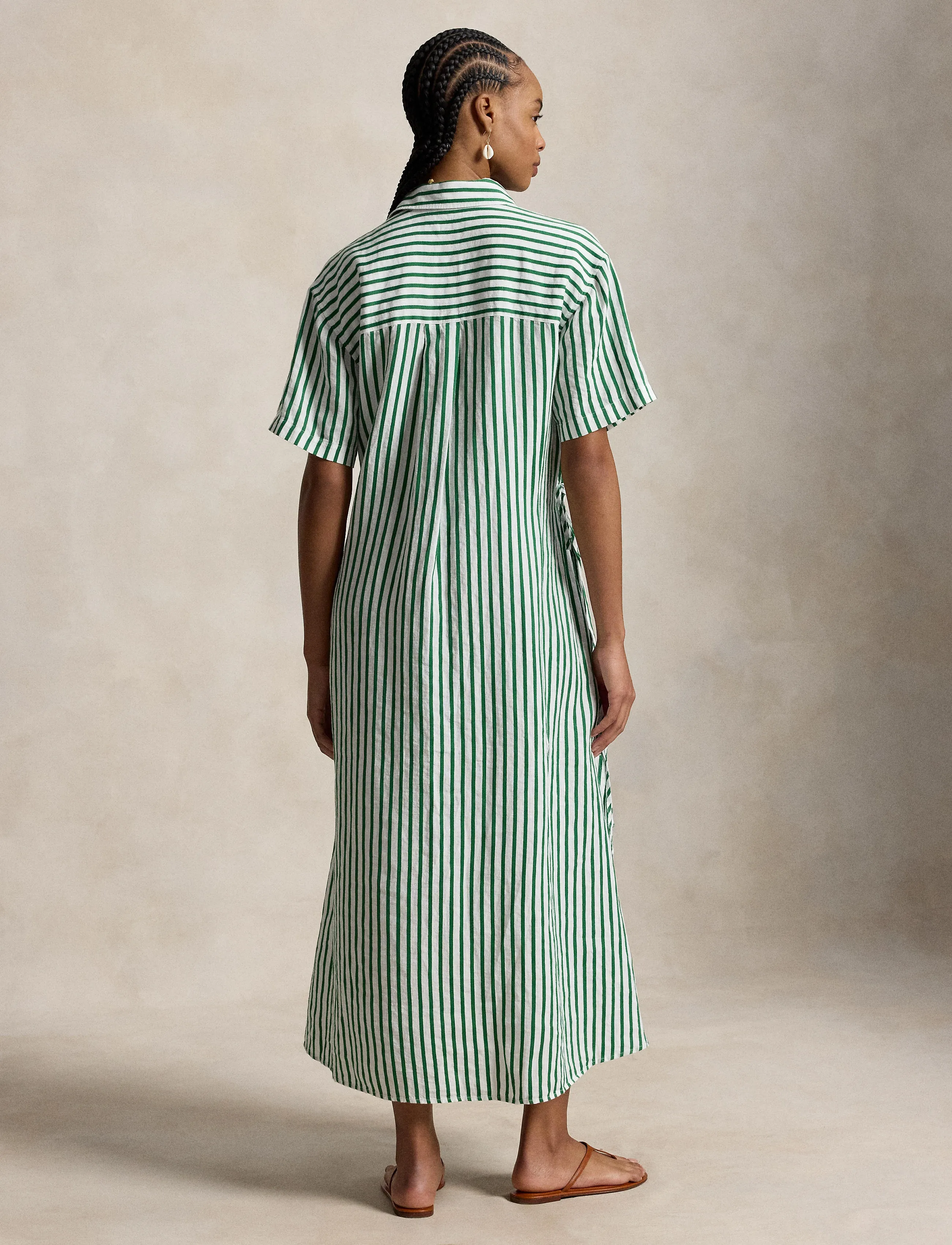 Polo Ralph Lauren - YD LINEN/COTTON-WVN-DRESSES - skjortekjoler - 2019c white-green - 3