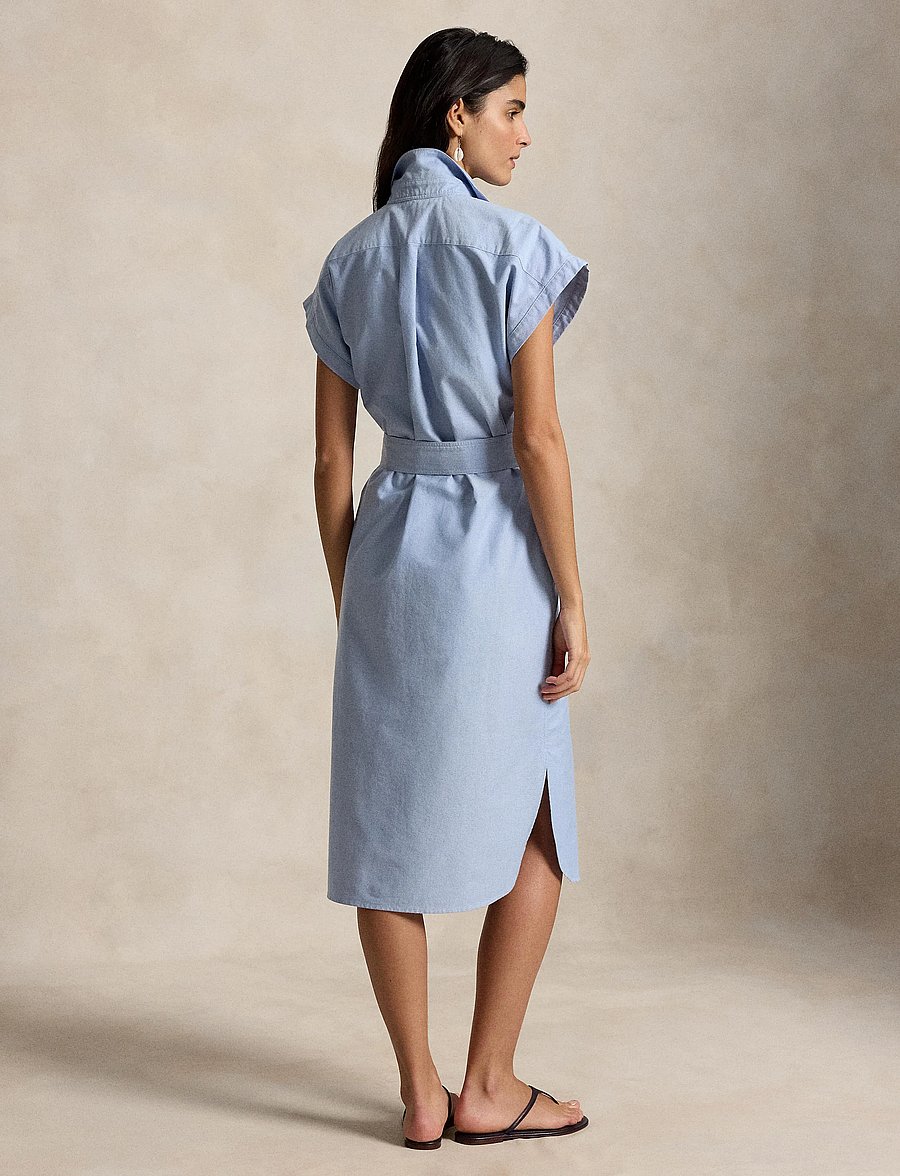 Polo Ralph Lauren - 40/1 CTN YD OXFORD-WVN-DRESSES - midi-kleider - bsr blue - 5