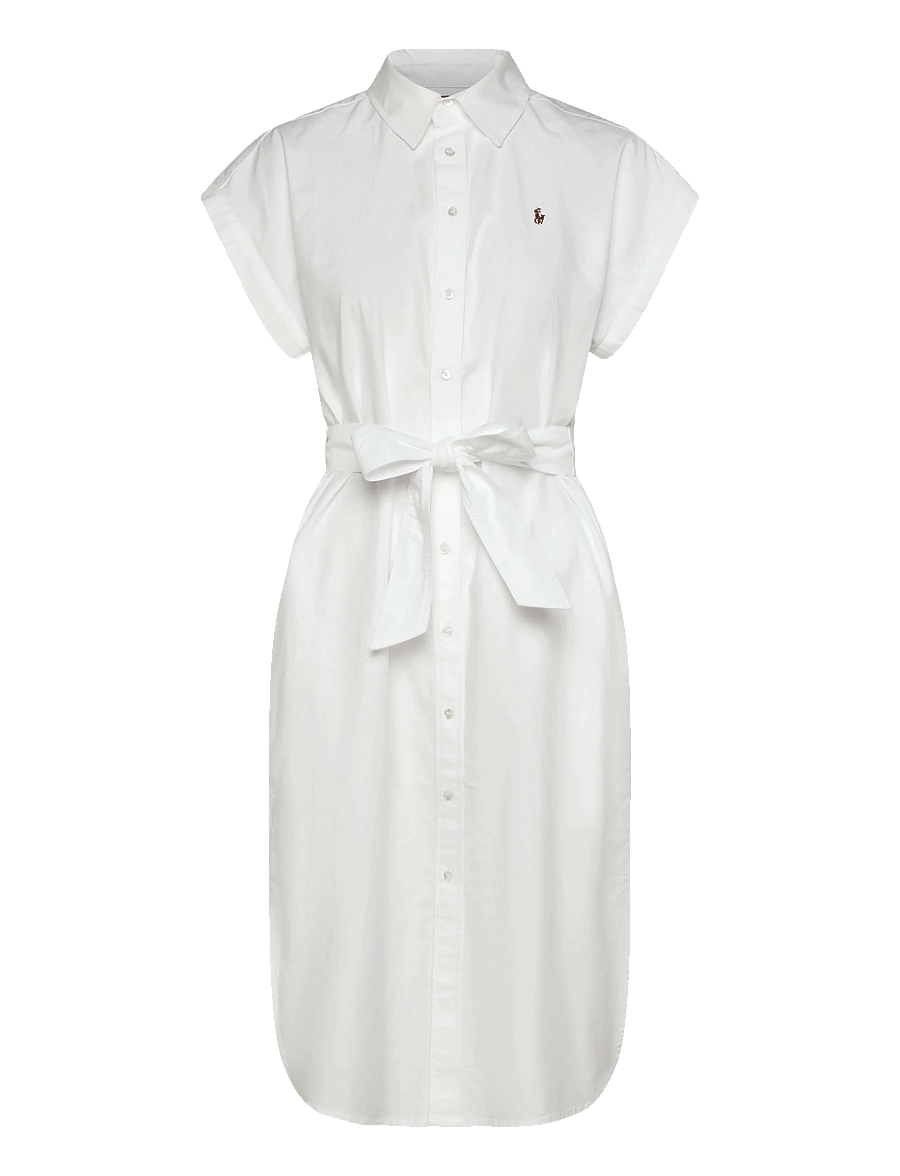 Polo Ralph Lauren - 40/1 CTN YD OXFORD-WVN-DRESSES - midi-kleider - bsr white - 1