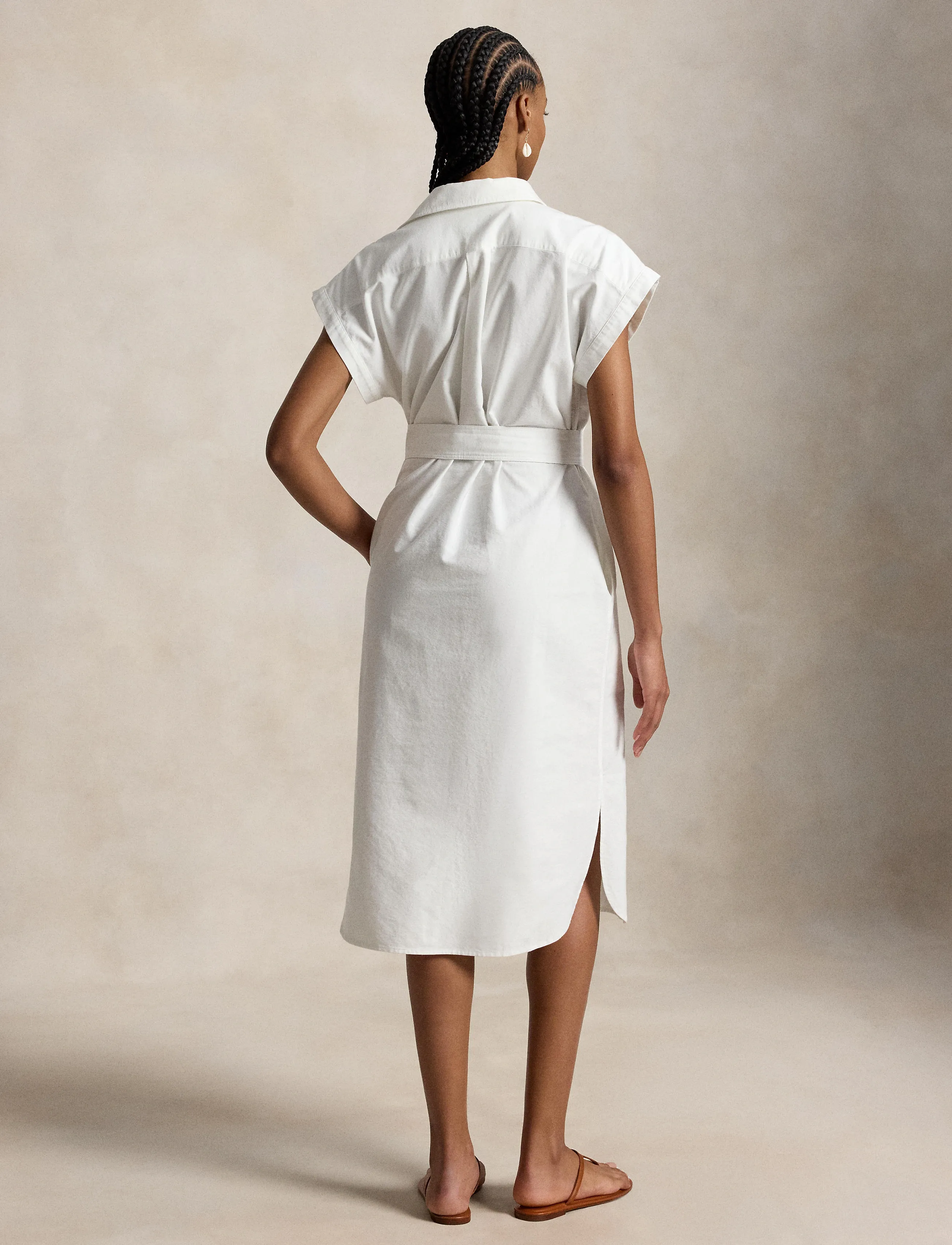 Polo Ralph Lauren 40/1 Ctn Yd Oxford-Wvn-Dresses, 32, White, Designere > Knælange Og Midi, Dame