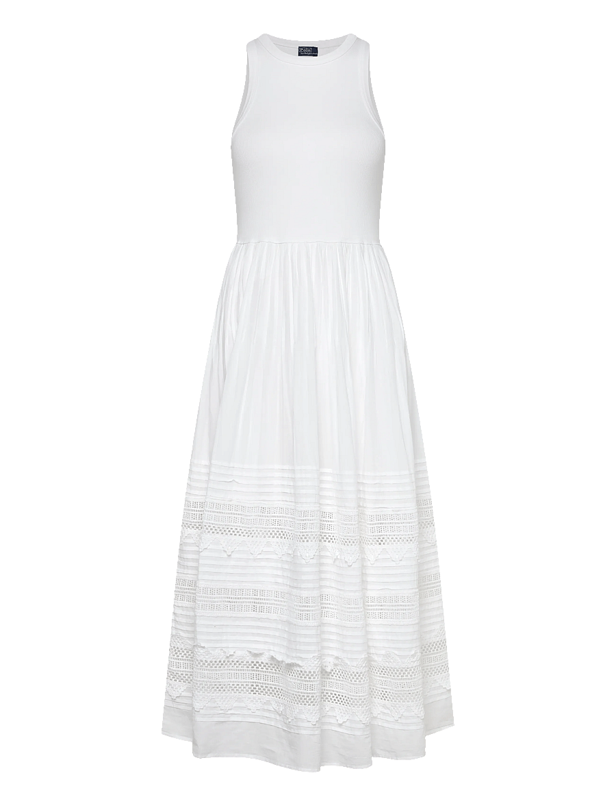 Polo Ralph Lauren - 2X2 RIB/CTN VOILE-WVN-DRESSES - maxi dresses - white - 1