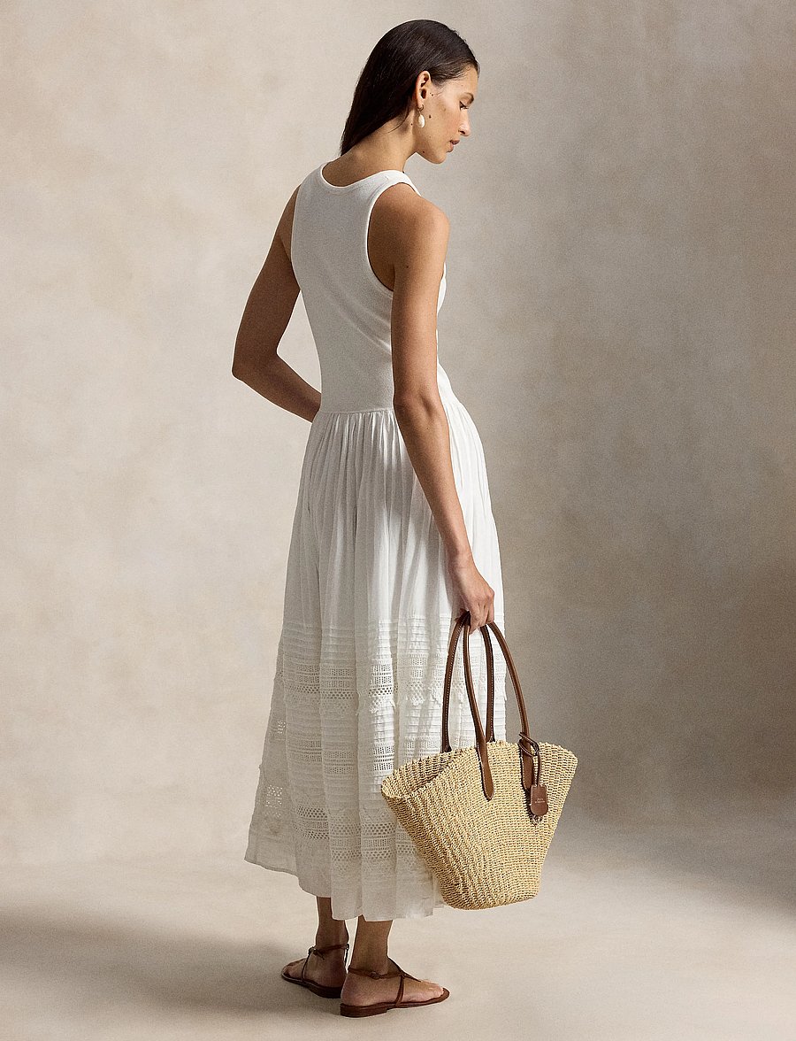 Polo Ralph Lauren - 2X2 RIB/CTN VOILE-WVN-DRESSES - maxi dresses - white - 5