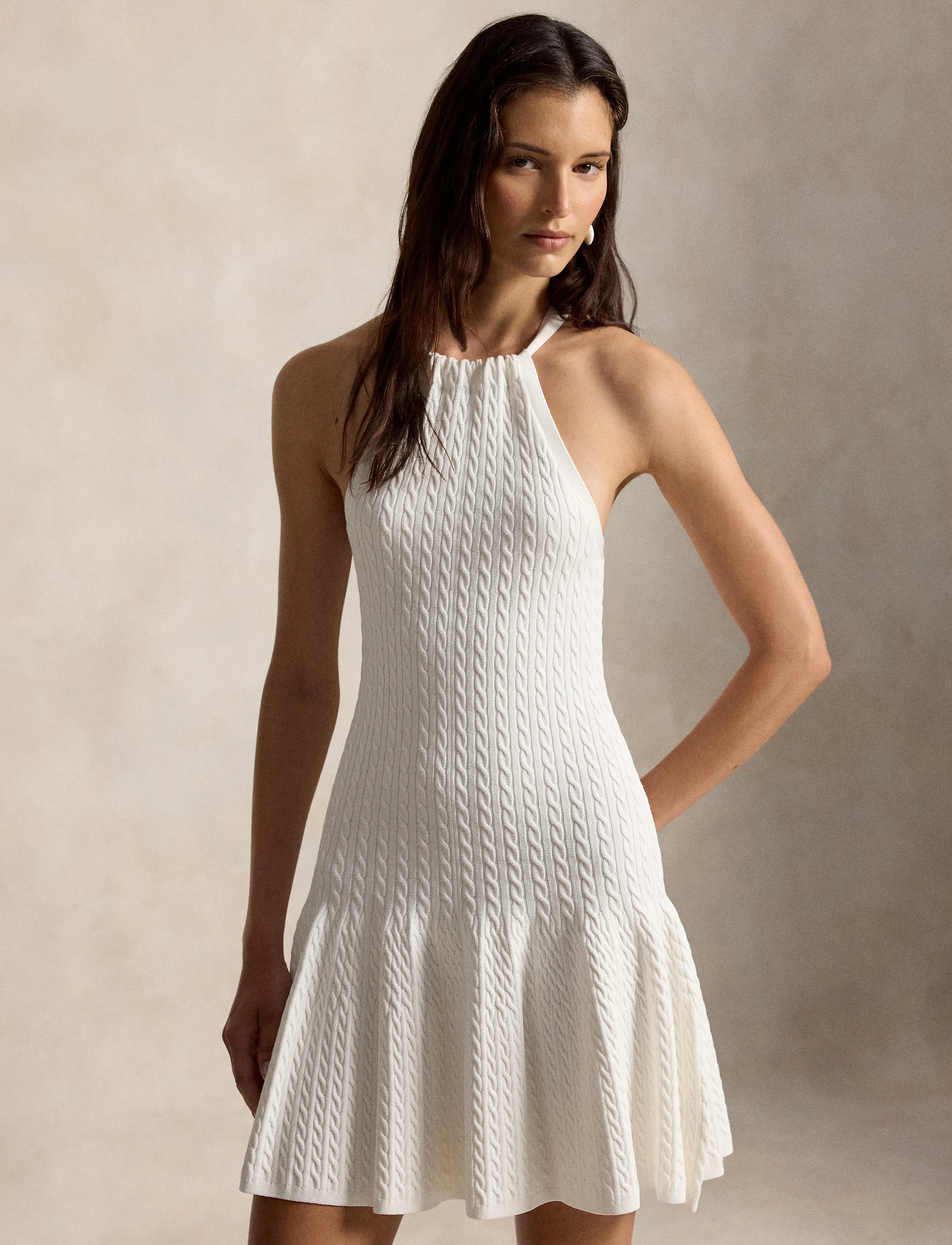 Polo Ralph Lauren 1/30 VISCOSE BLEND-SWTR-DRESSES - Sommerkleider - CREAM / white