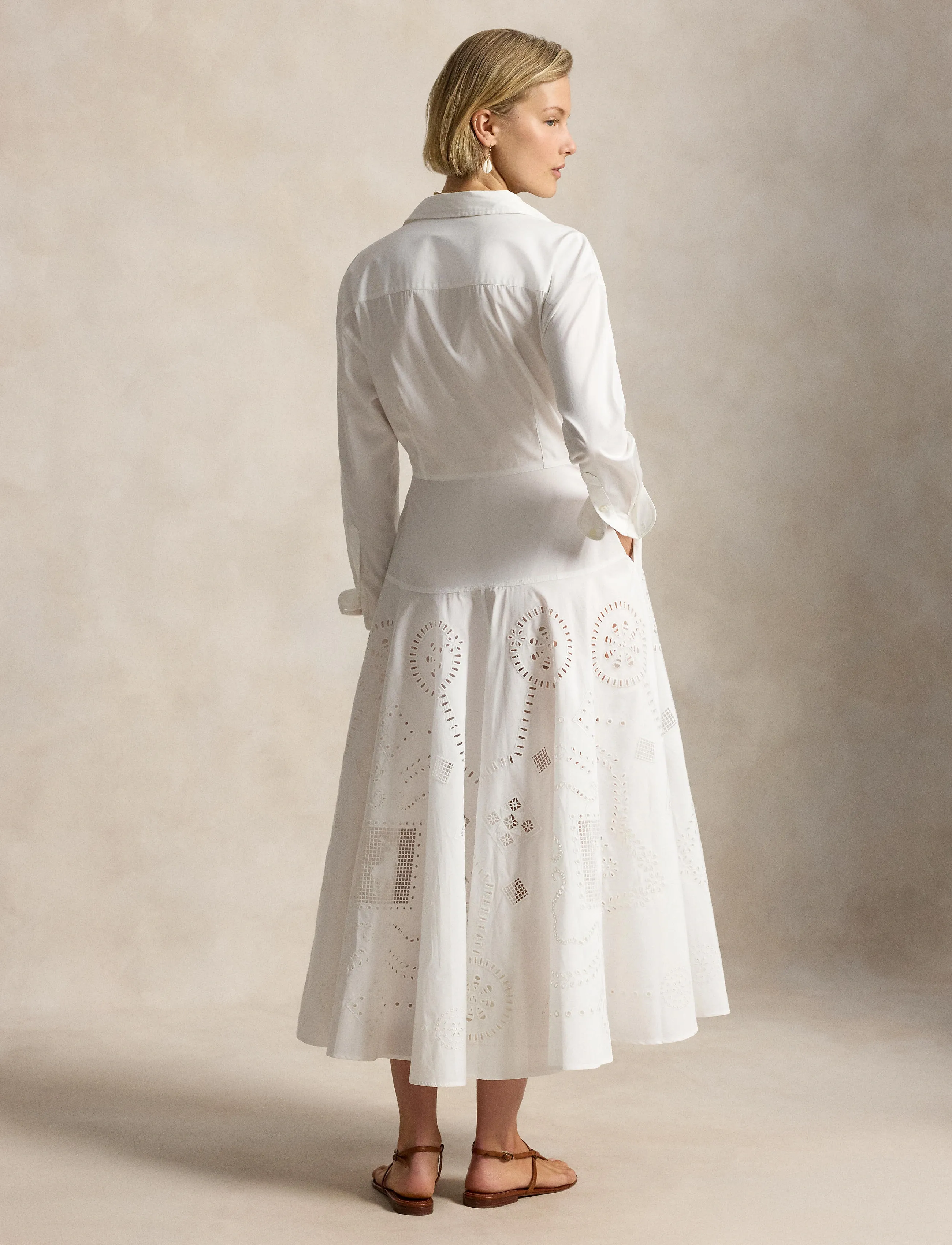 Polo Ralph Lauren - EMB 80/2 MW CTN PW-WVN-DRESSES - maxikjoler - white - 5