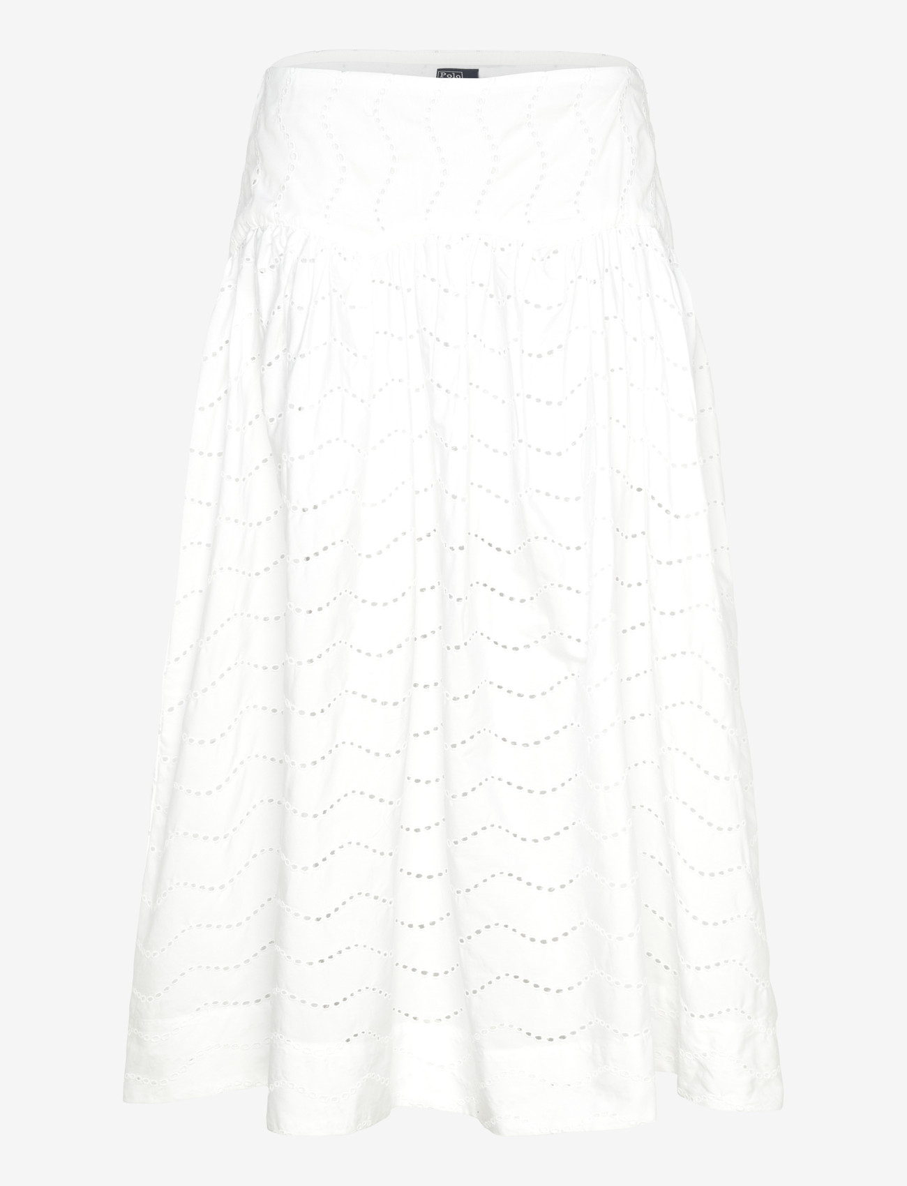 Polo Ralph Lauren - EMB 80/2 MW CTN PW-WVN-SKIRT - midiseelikud - white - 1