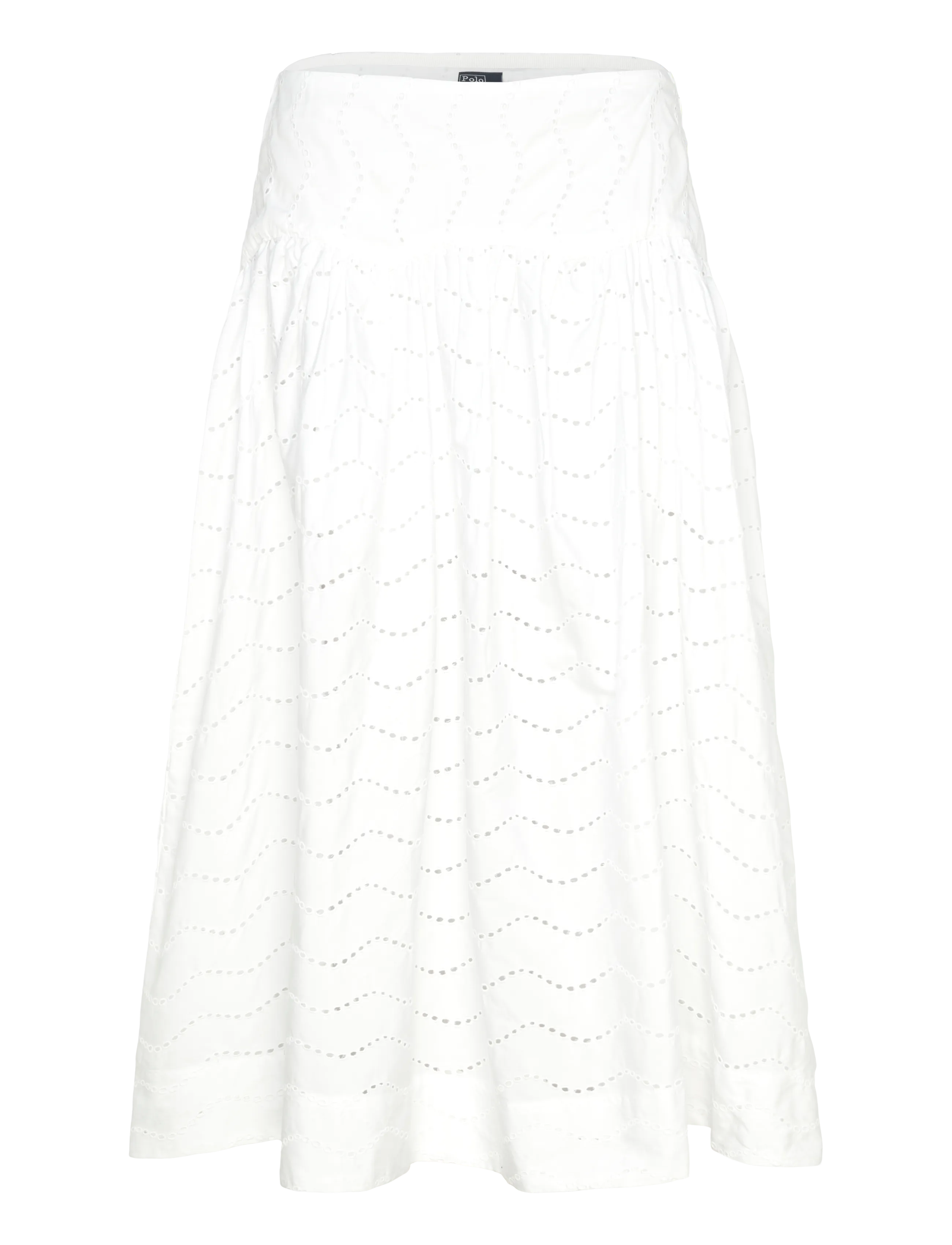 Polo Ralph Lauren - EMB 80/2 MW CTN PW-WVN-SKIRT - midiseelikud - white - 1