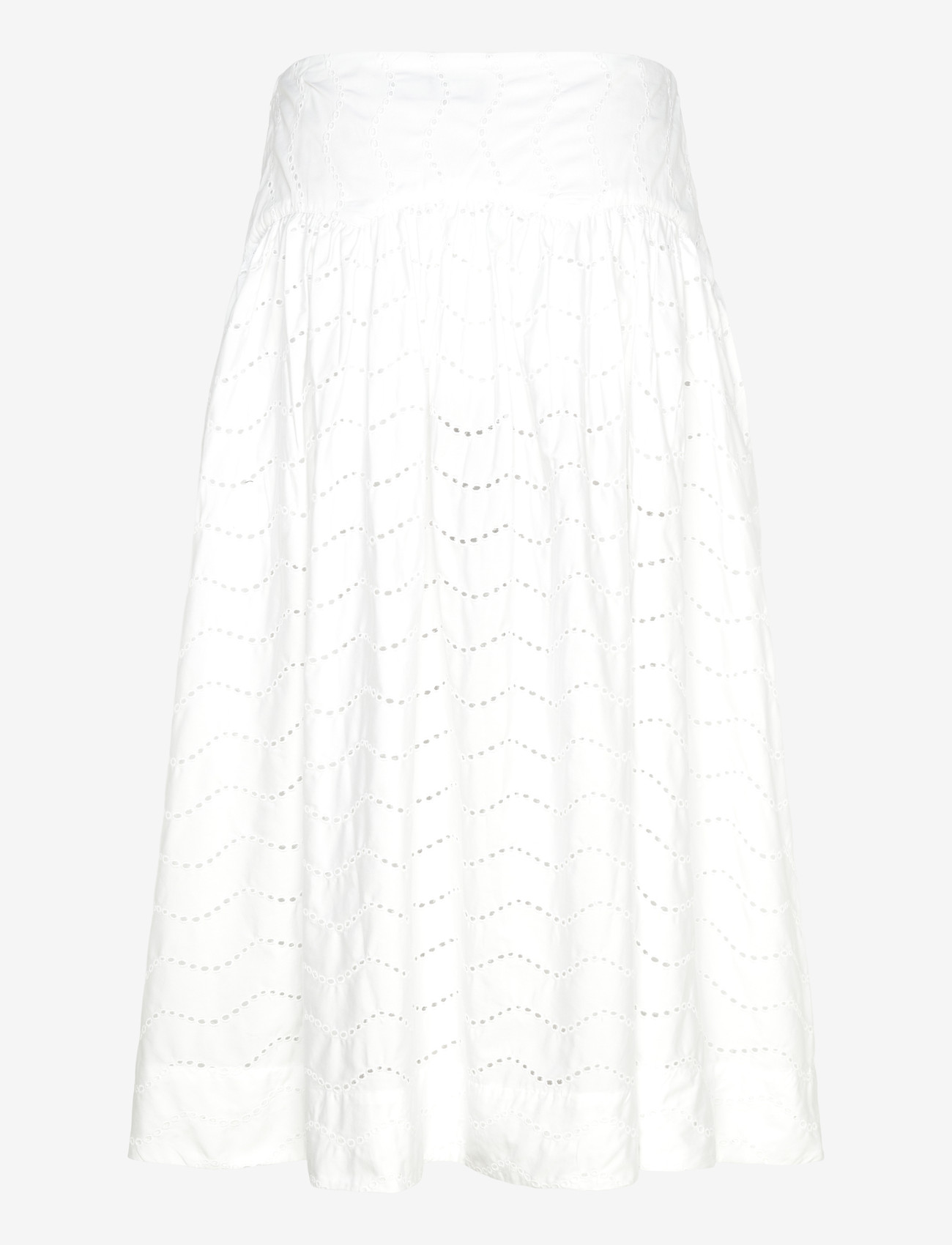Polo Ralph Lauren - EMB 80/2 MW CTN PW-WVN-SKIRT - midiseelikud - white - 2