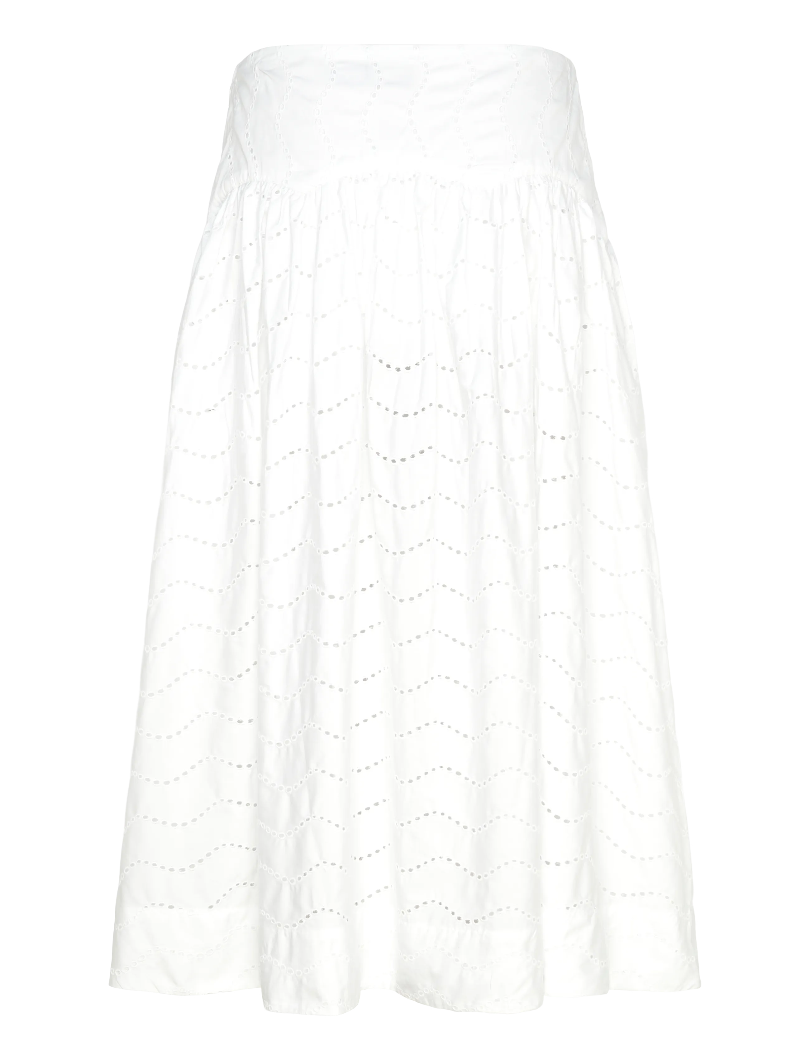 Polo Ralph Lauren - EMB 80/2 MW CTN PW-WVN-SKIRT - midiseelikud - white - 2