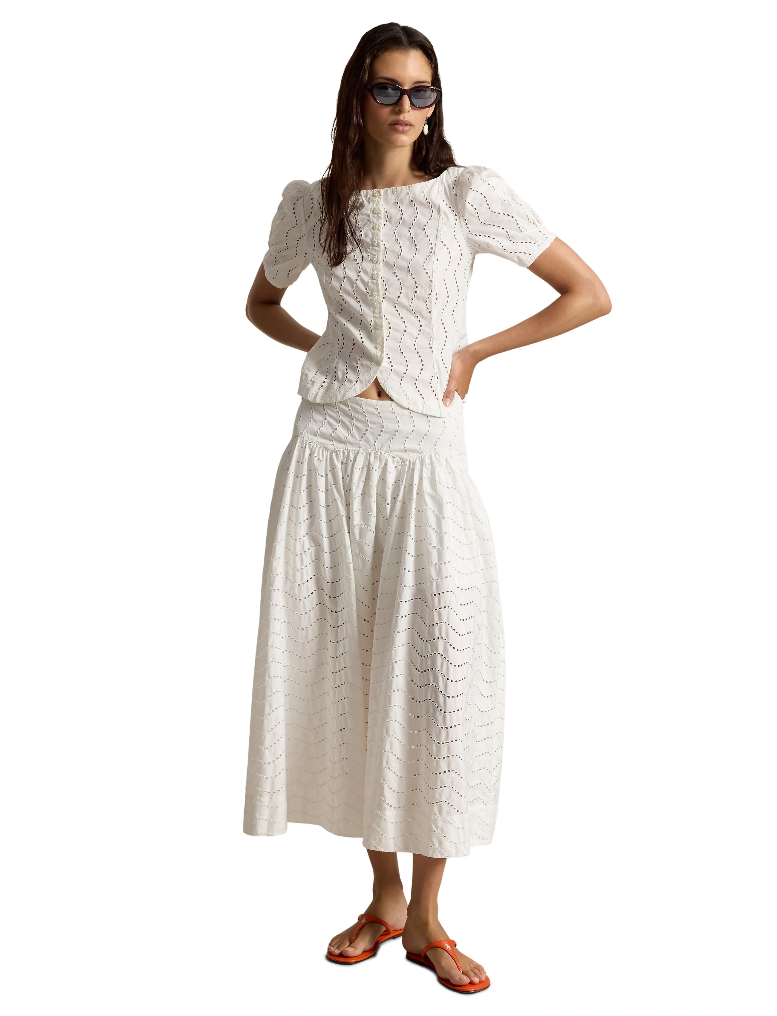 Polo Ralph Lauren Emb 80/2 Mw Ctn Pw-Wvn-Skirt midikjolar dam – bild 5