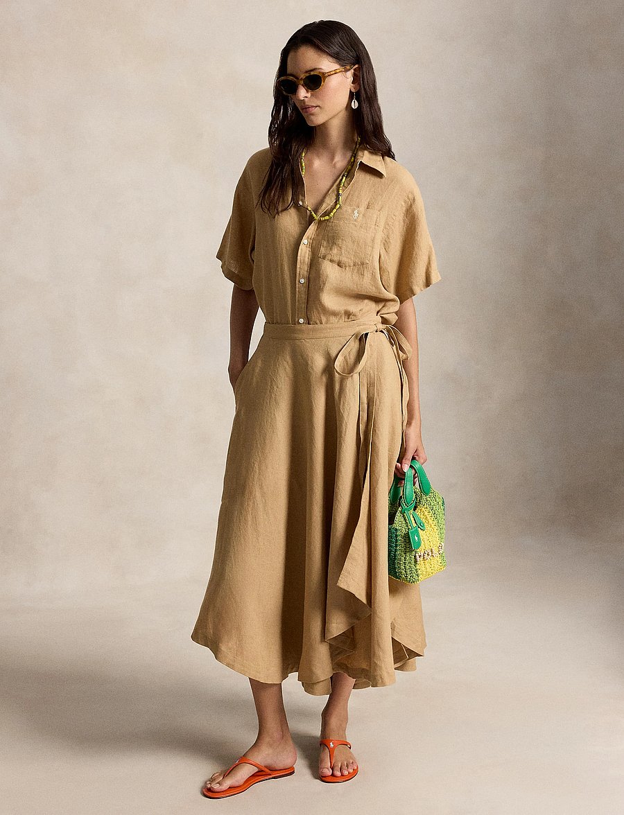 Polo Ralph Lauren - Linen Wrap Skirt - hõlmikseelikud - classic camel - 3