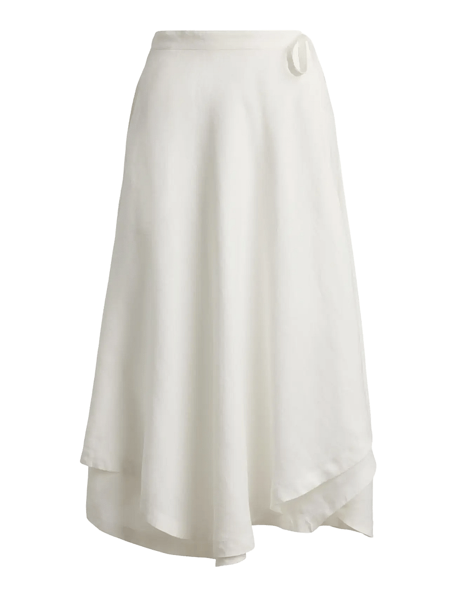 Polo Ralph Lauren - 26/1 MW PD LINEN-WVN-SKIRT - wikkelrokken - white - 1