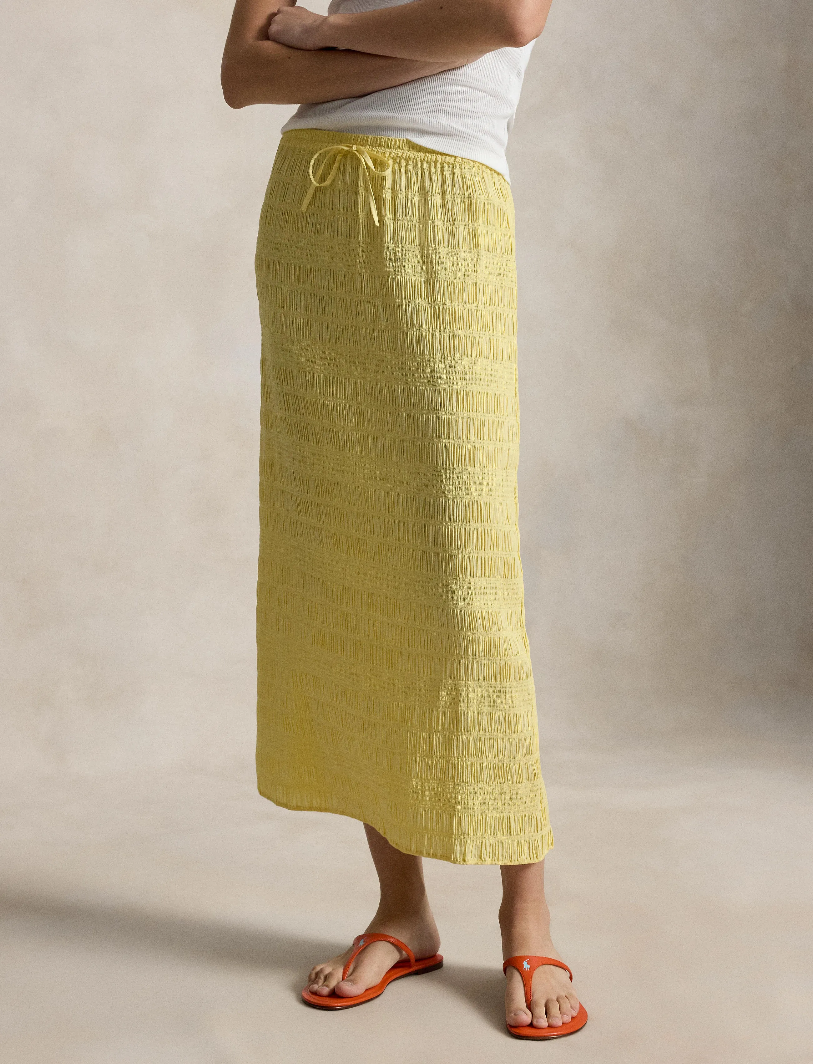 Polo Ralph Lauren STRETCH SEERSUCKER-WVN-SKIRT - Jupes - BANANA PEEL / yellow