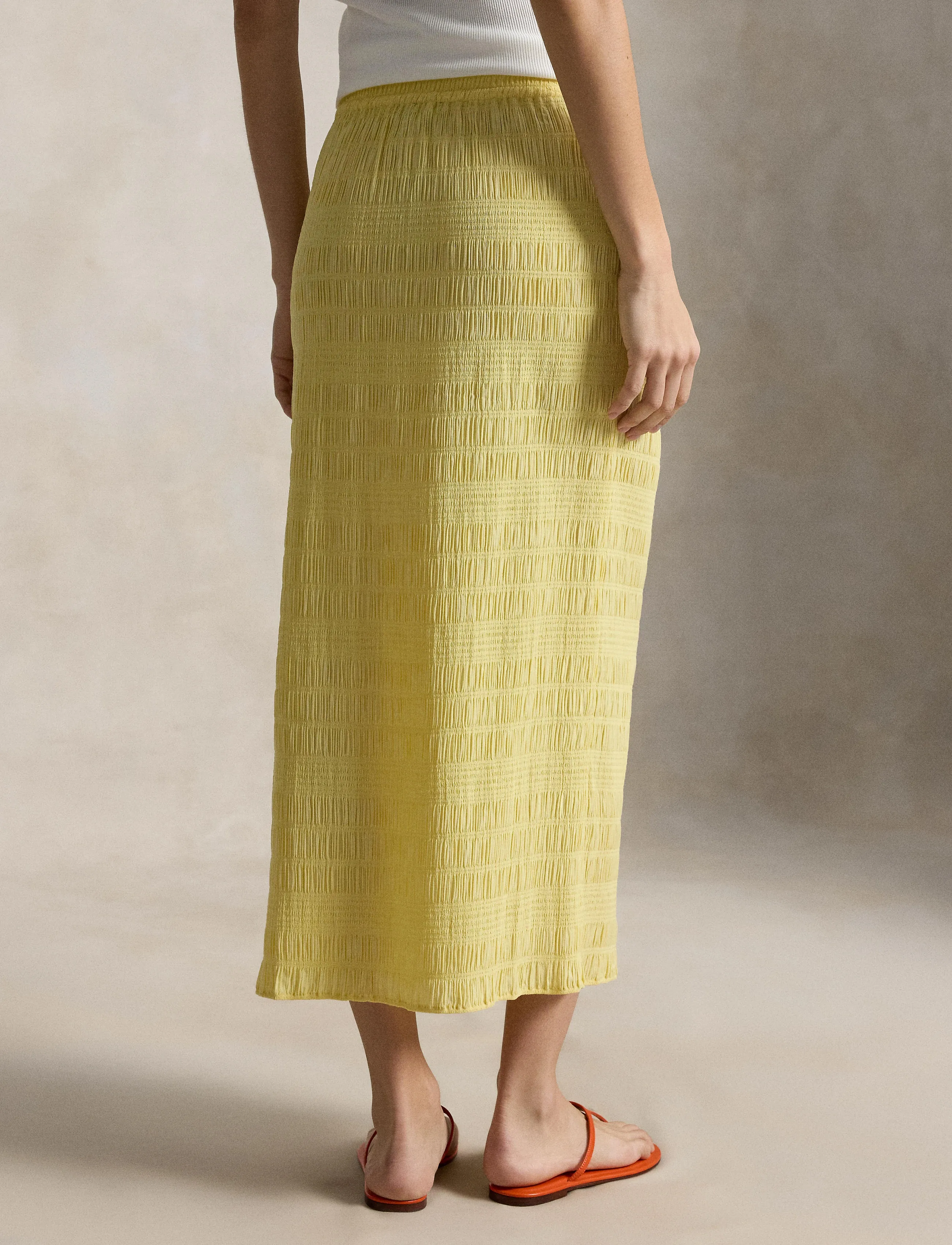Polo Ralph Lauren - STRETCH SEERSUCKER-WVN-SKIRT - jupes longues - banana peel - 3