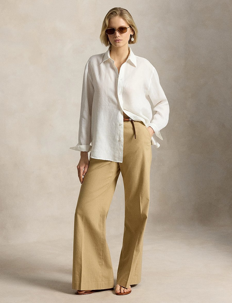 Polo Ralph Lauren - 12/1 STR LIN BLD PW-WVN-PANTS - linen trousers - classic camel - 4