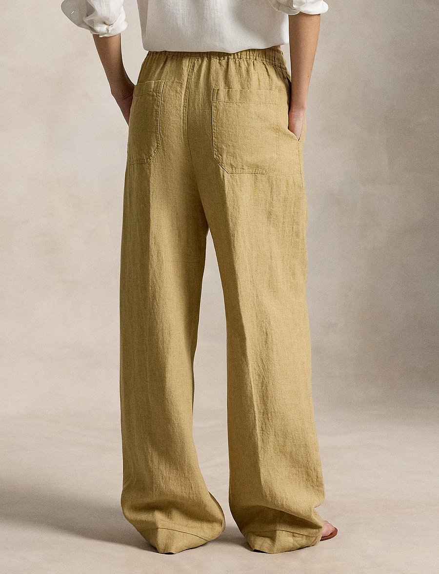 Polo Ralph Lauren - 9/1 PD LINEN-WVN-PANTS - hørbukser - classic camel - 3