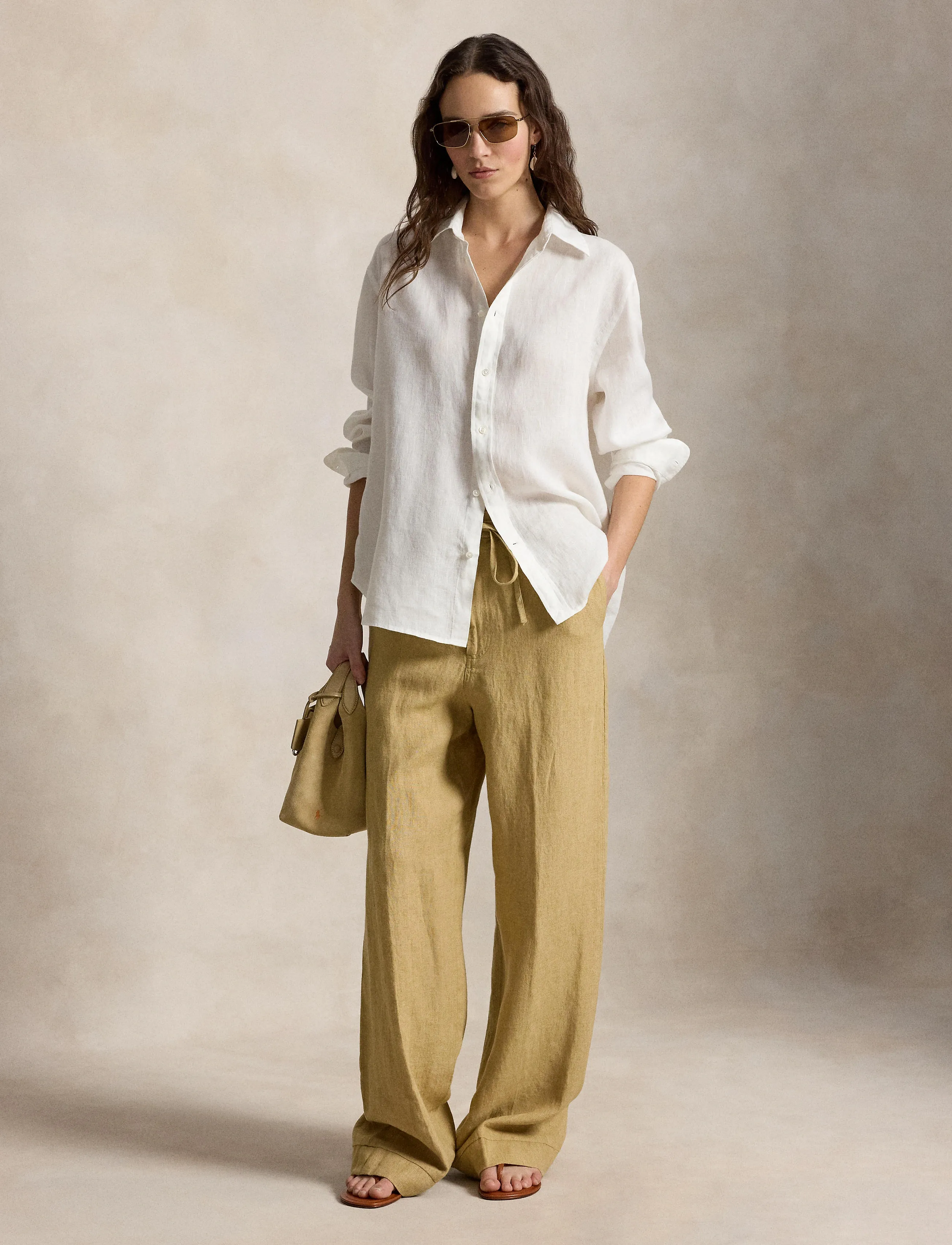 Polo Ralph Lauren 9/1 PD LINEN-WVN-PANTS - Ralph Lauren - CLASSIC CAMEL / brown