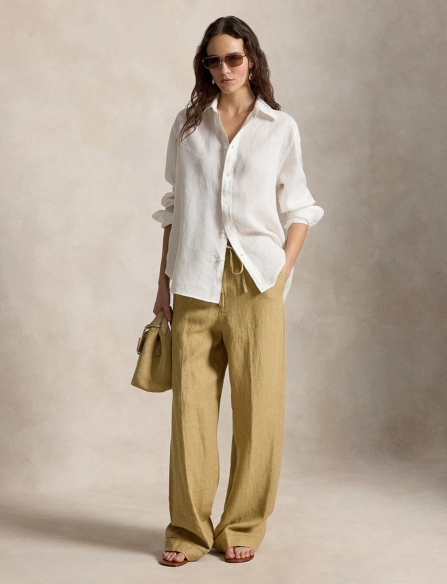 Polo Ralph Lauren - 9/1 PD LINEN-WVN-PANTS - hørbukser - classic camel - 0