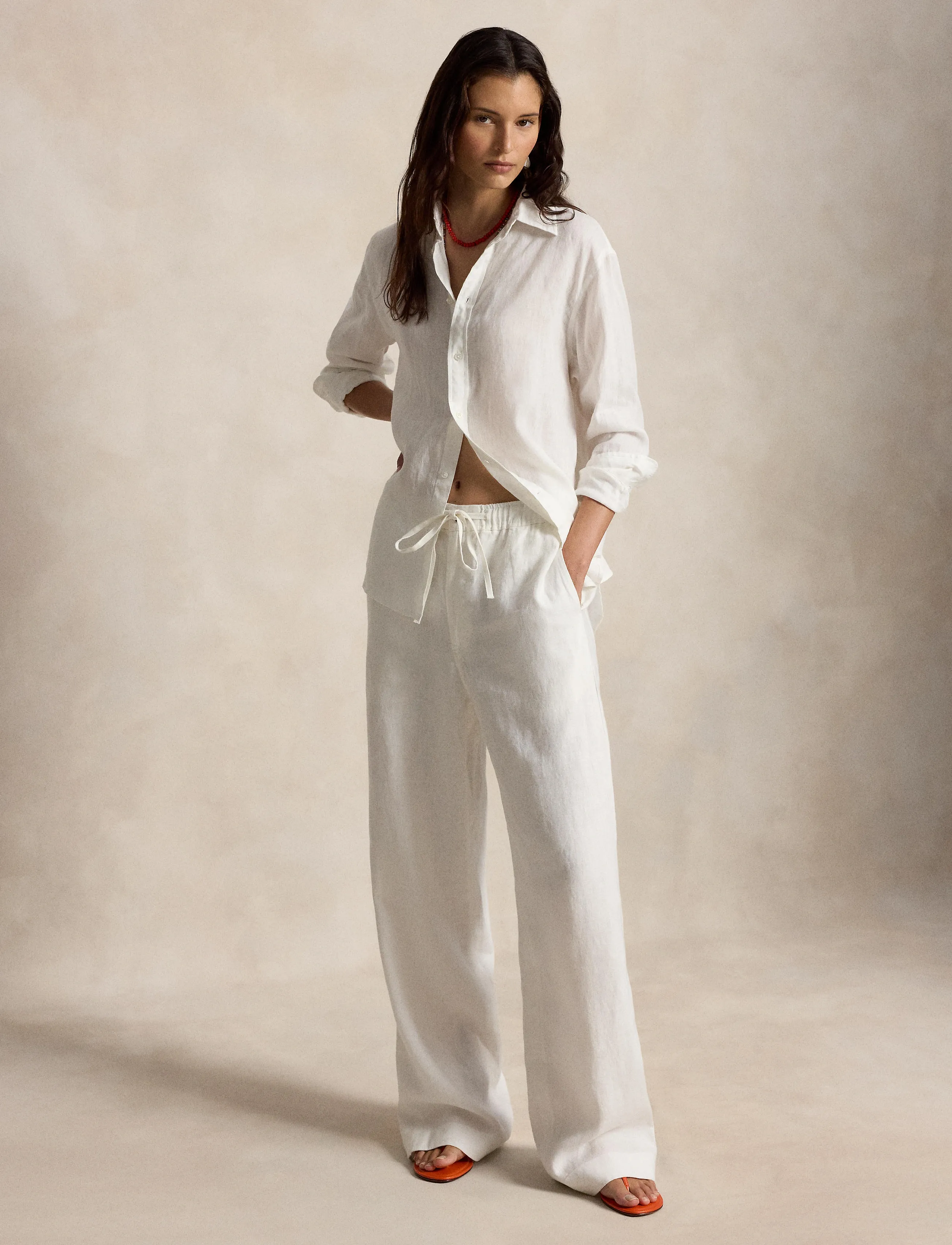 Polo Ralph Lauren - 9/1 PD LINEN-WVN-PANTS - linased püksid - nevis - 5