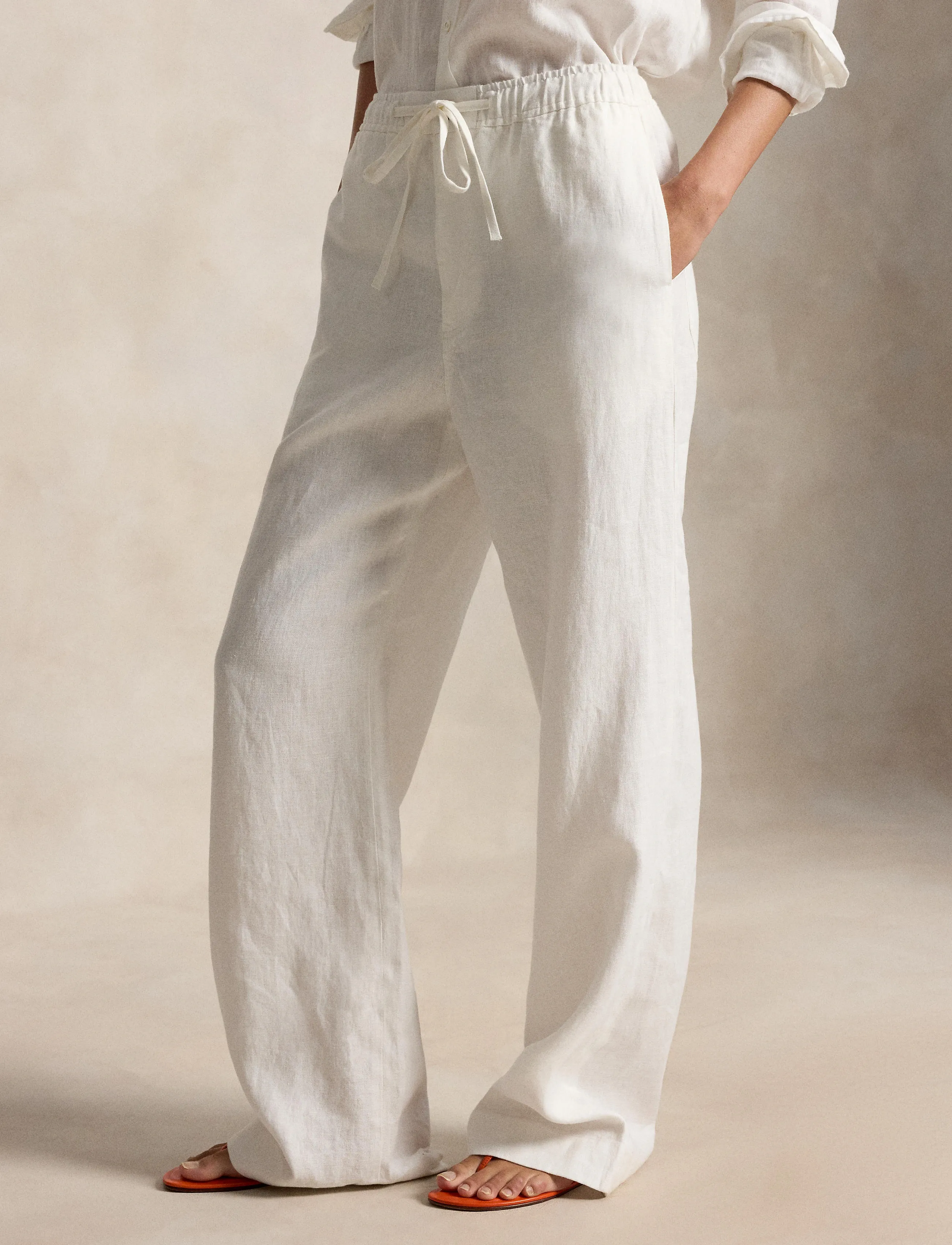 Polo Ralph Lauren - 9/1 PD LINEN-WVN-PANTS - linased püksid - nevis - 0