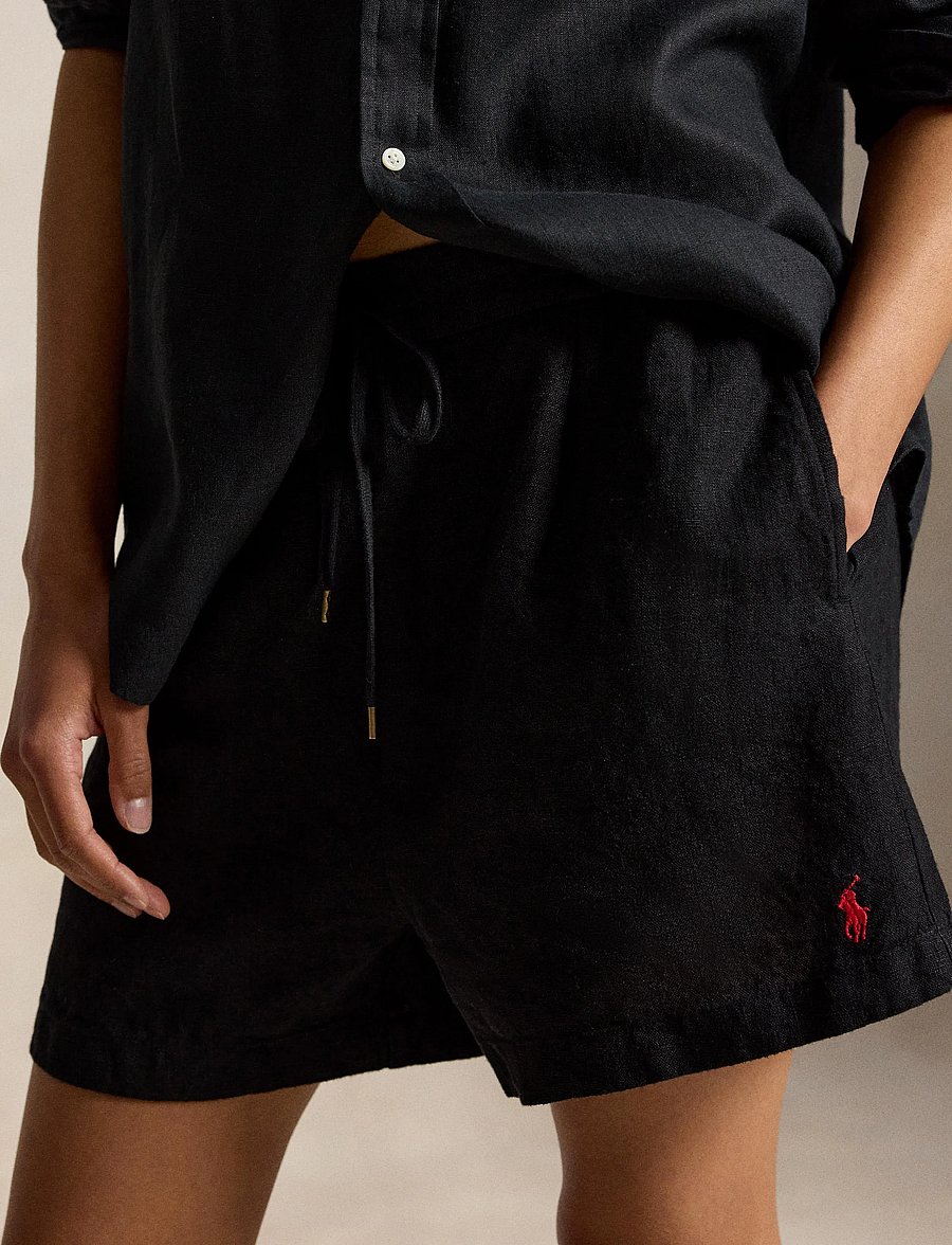Polo Ralph Lauren - 9/1 PD LINEN-WVN-SHORTS - leinen-shorts - polo black - 4