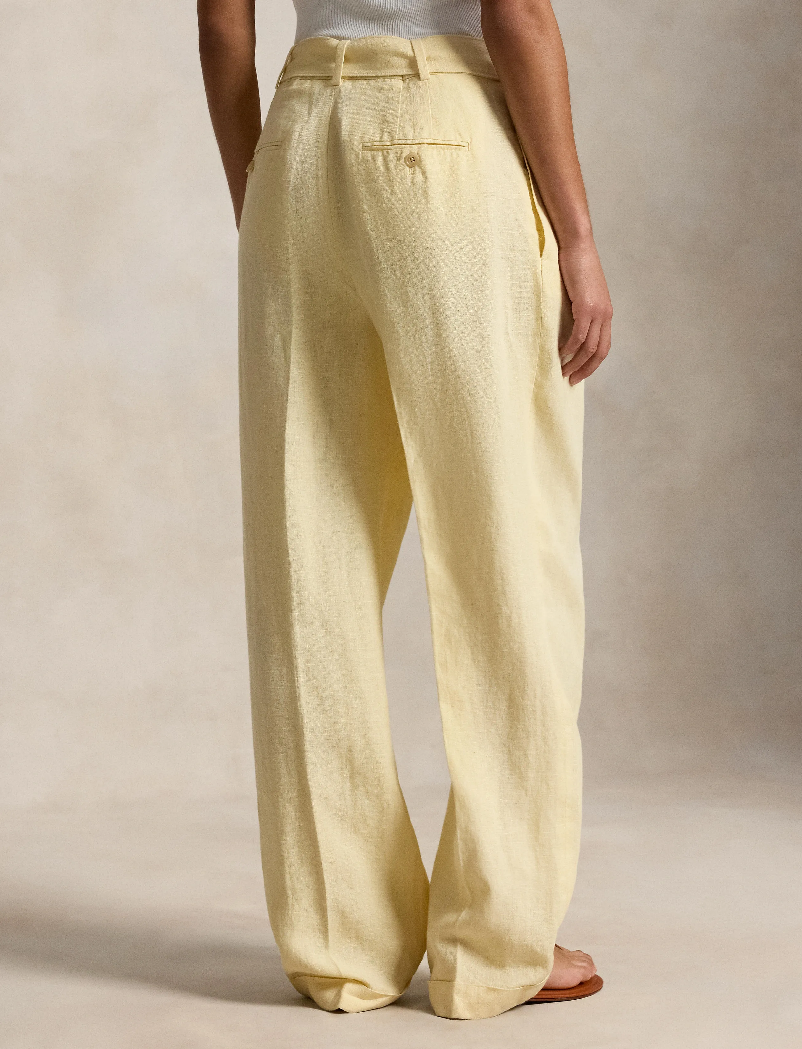 Polo Ralph Lauren - 9/1 YD LINEN-WVN-PANTS - linnebyxor - yellow - 5