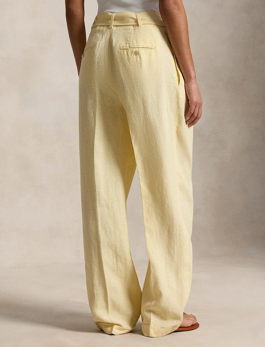 Polo Ralph Lauren - 9/1 YD LINEN-WVN-PANTS - hørbukser - yellow - 5