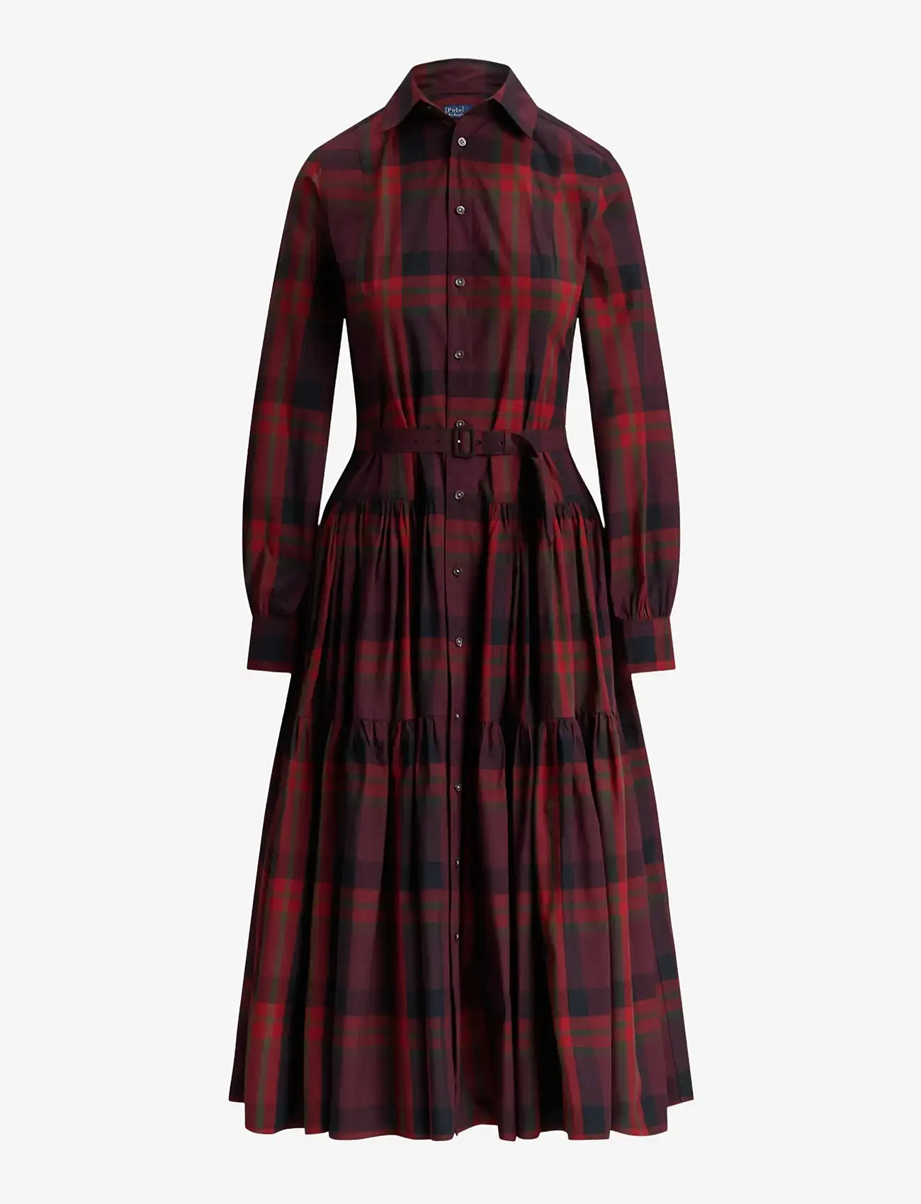 Polo Ralph Lauren - Plaid Tiered Shirtdress - skjortekjoler - 1967 red multi pl - 1