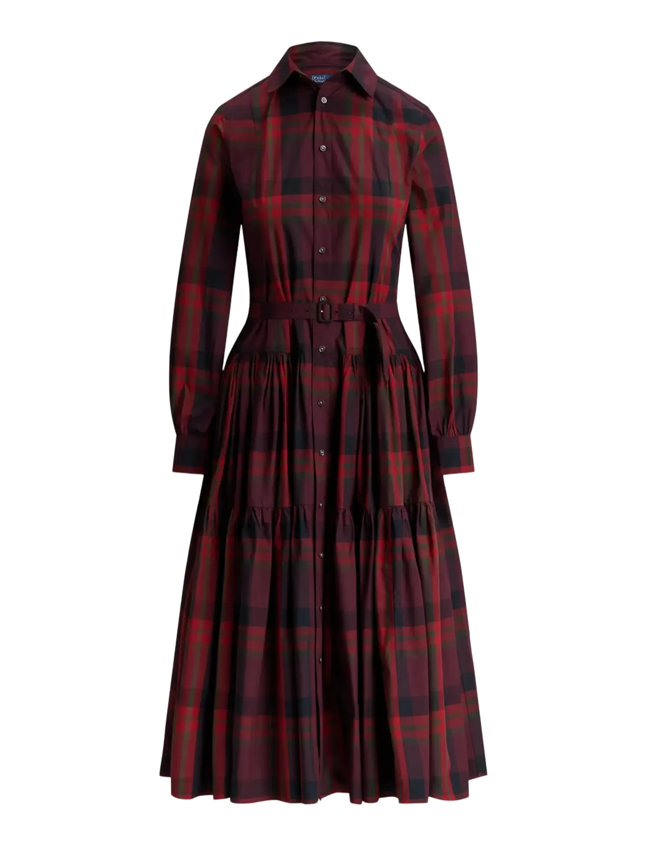 Polo Ralph Lauren Plaid Tiered Shirtdress - Frühlings-Schnäppchen - 1967 RED MULTI PL / red
