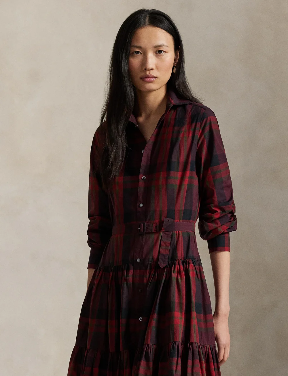 Polo Ralph Lauren - Plaid Tiered Shirtdress - robes chemises - 1967 red multi pl - 0
