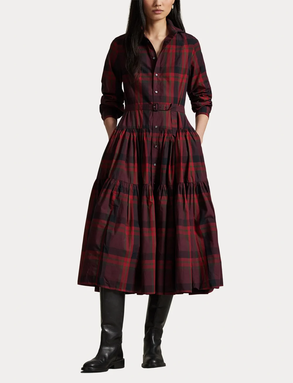 Polo Ralph Lauren - Plaid Tiered Shirtdress - robes chemises - 1967 red multi pl - 4
