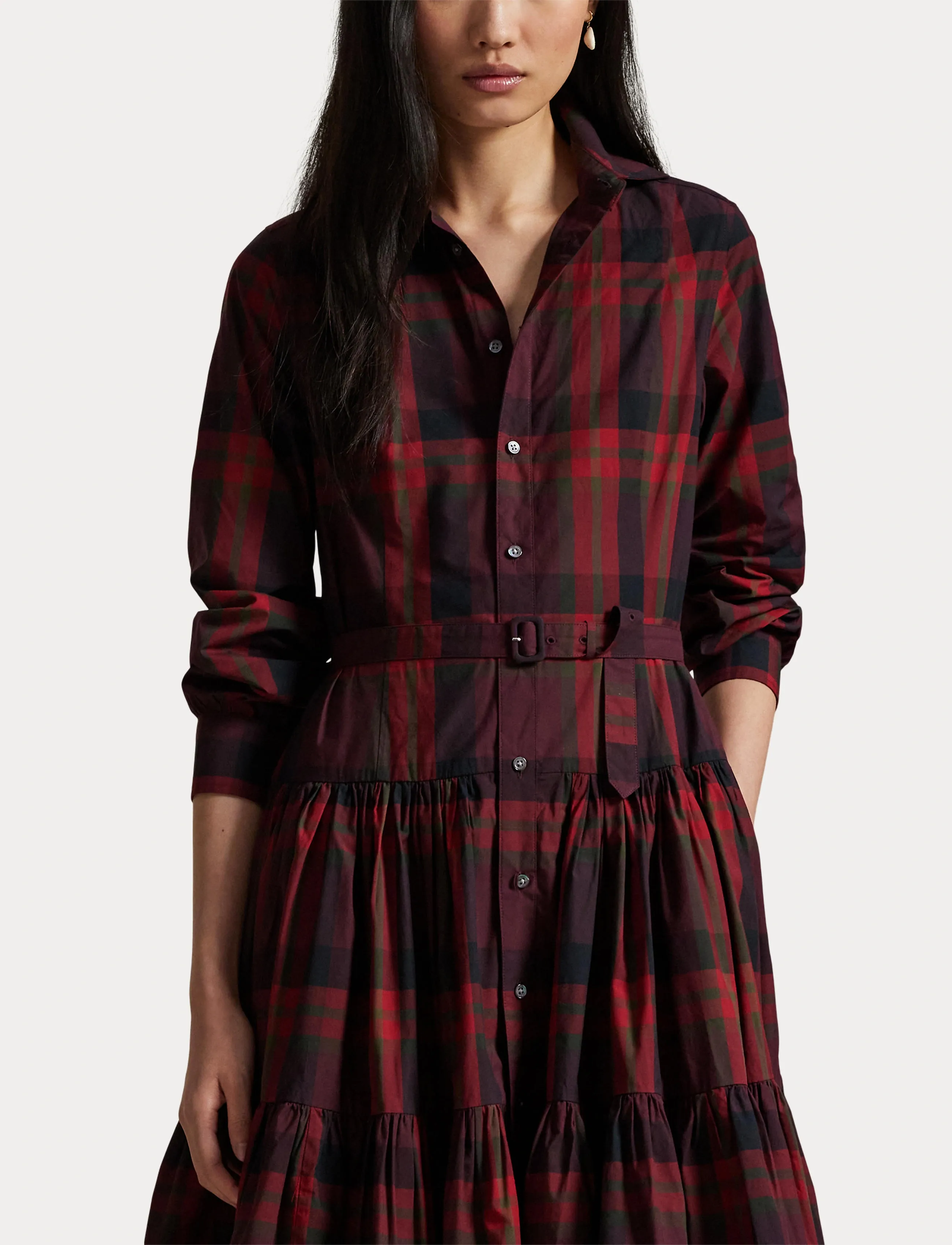Polo Ralph Lauren - Plaid Tiered Shirtdress - 1967 red multi pl - 5