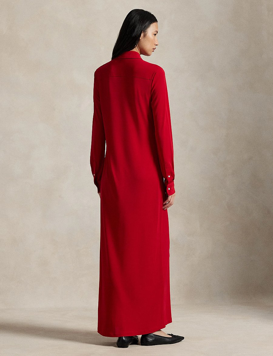 Polo Ralph Lauren - Interlock Buttoned Shirtdress - park avenue red x - 2