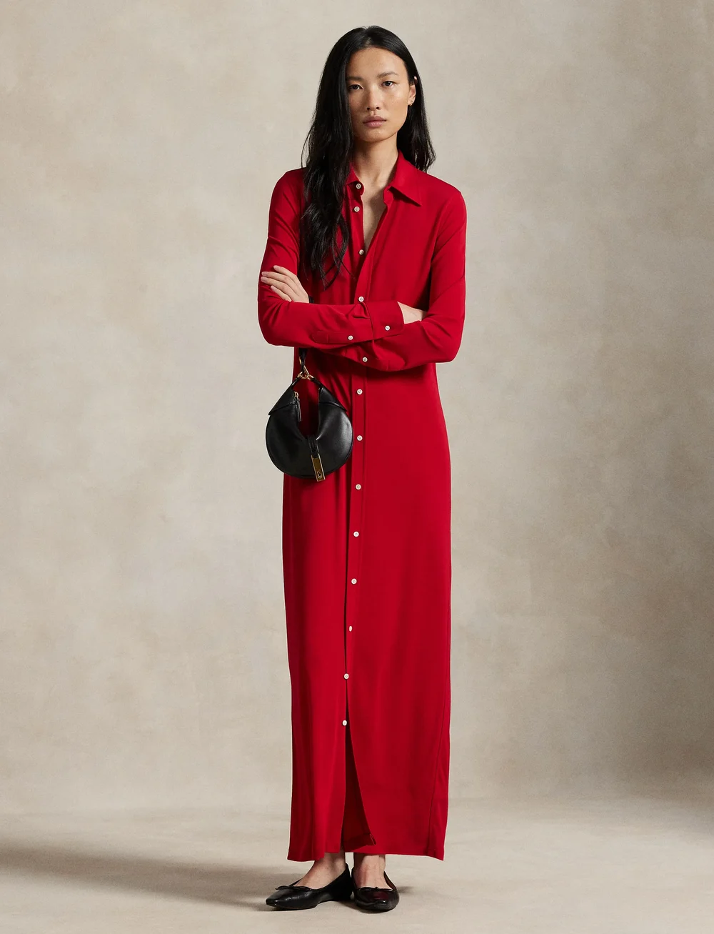 Polo Ralph Lauren - Interlock Buttoned Shirtdress - maxikjoler - park avenue red x - 3