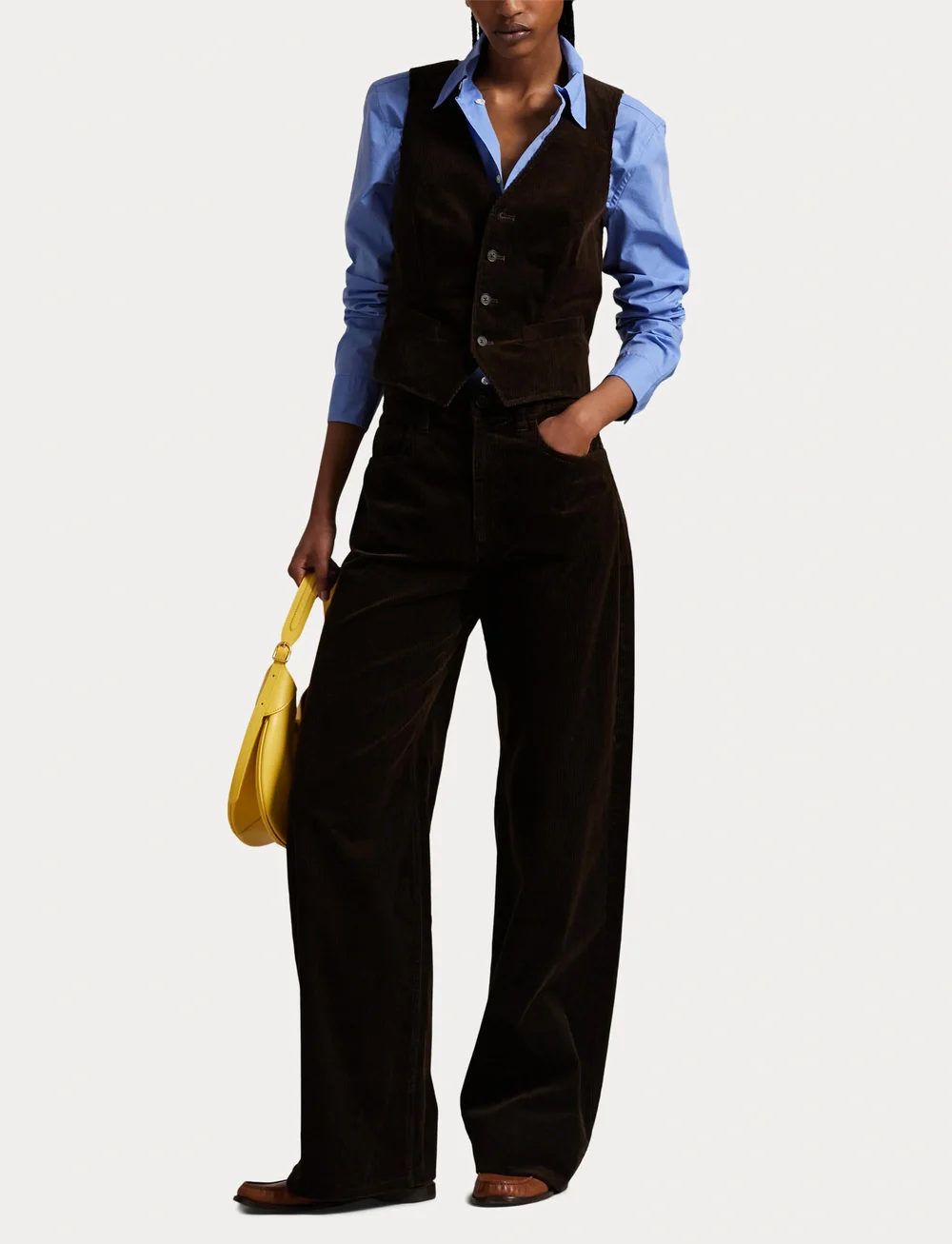 Polo Ralph Lauren - Cotton Corduroy Wide-Leg Pant - vida jeans - dark beech - 4